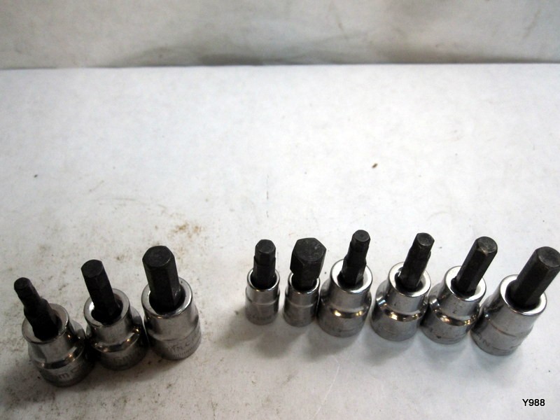 CRAFTSMAN set of 9 hex bit sockets mix lot see description