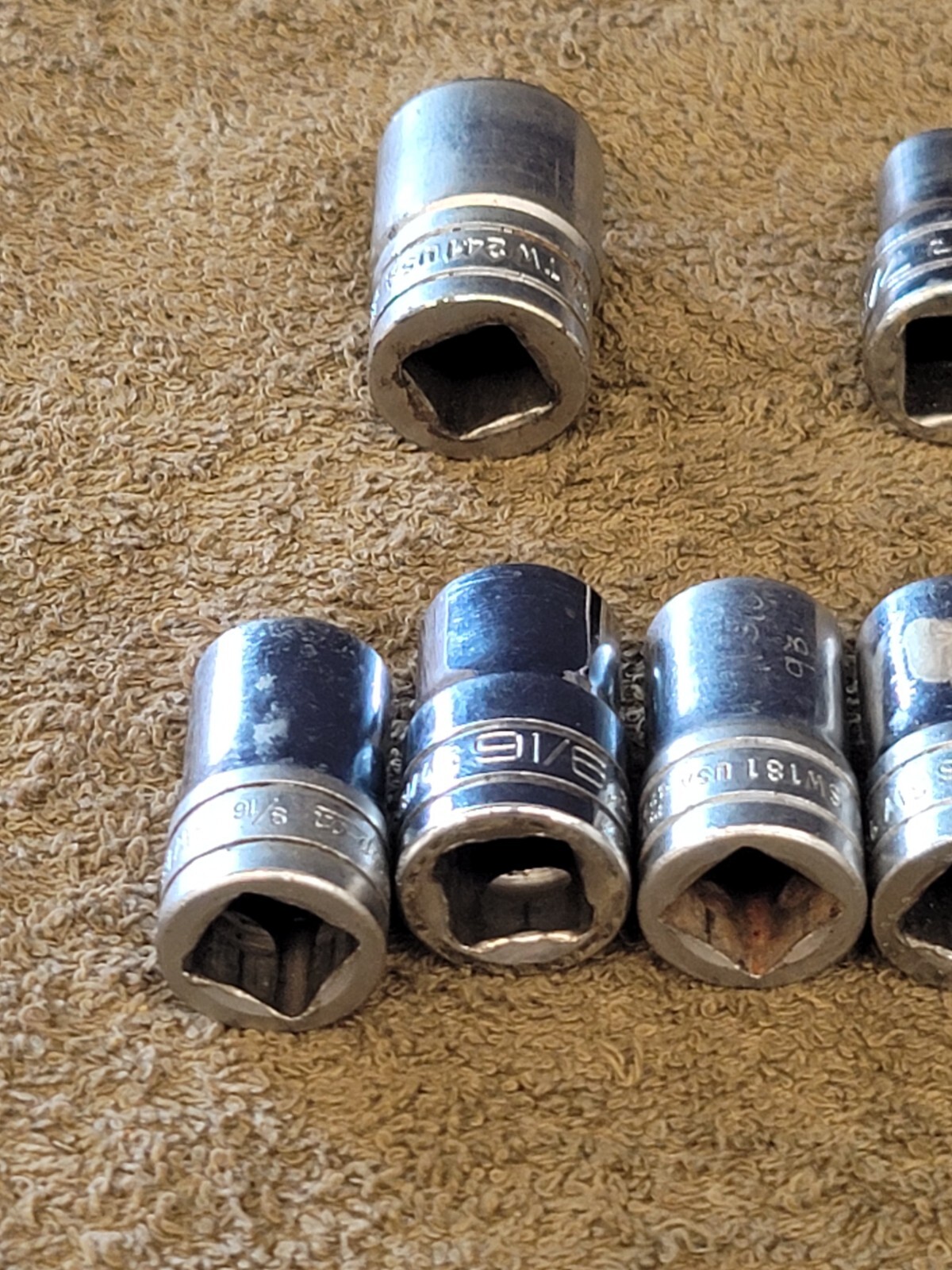 7 Snap-on SW181 SDH TW241 Socket Set Sae 3/4 9/16 7/16 12 Point 1/2″ Drive
