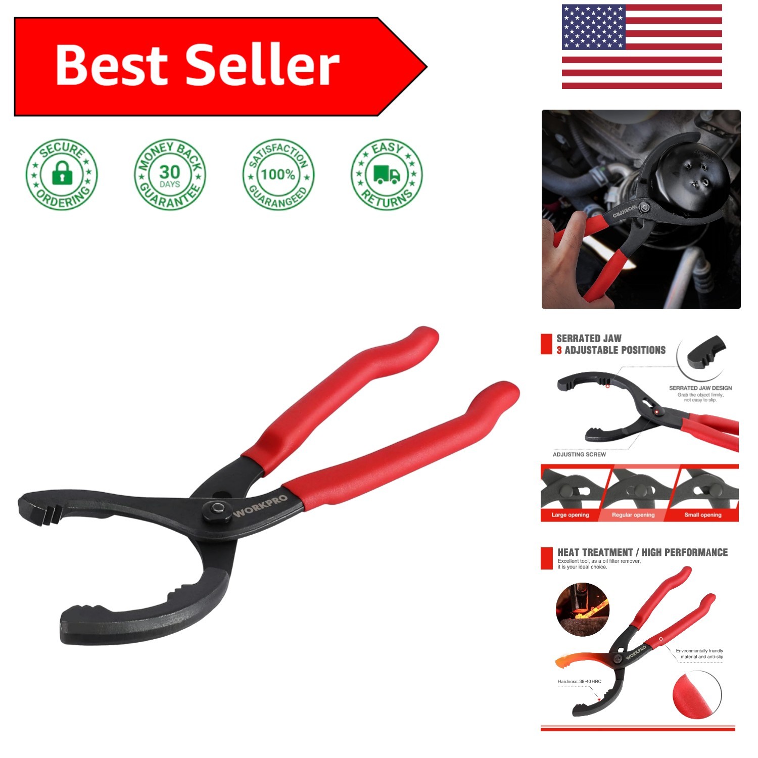 Versatile 12-Inch Oil Filter Pliers – Ideal for Engine & Conduit Filters