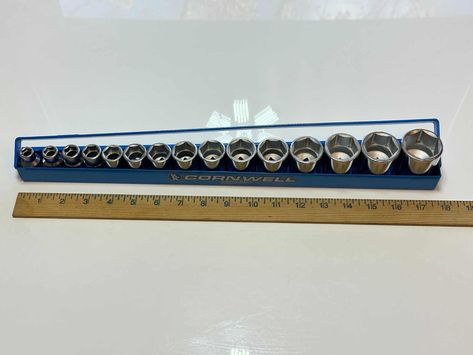 Cornwell Tools USA ST-3215S 1/2” Drive 15pc SAE 3/8 to 1-1/4” Shallow Socket Set