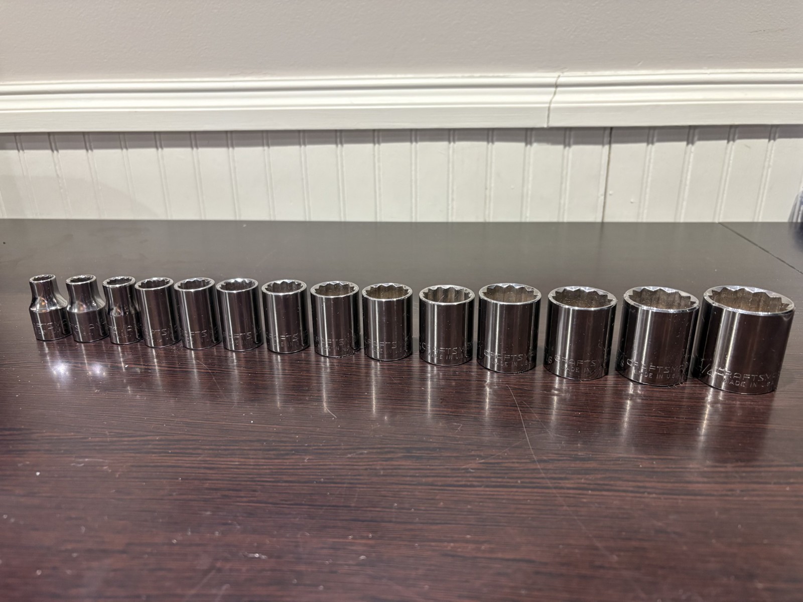 Craftsman USA G-Series 1/2” Drive SAE 12 Point Standard Socket Set G475xx 14 PC