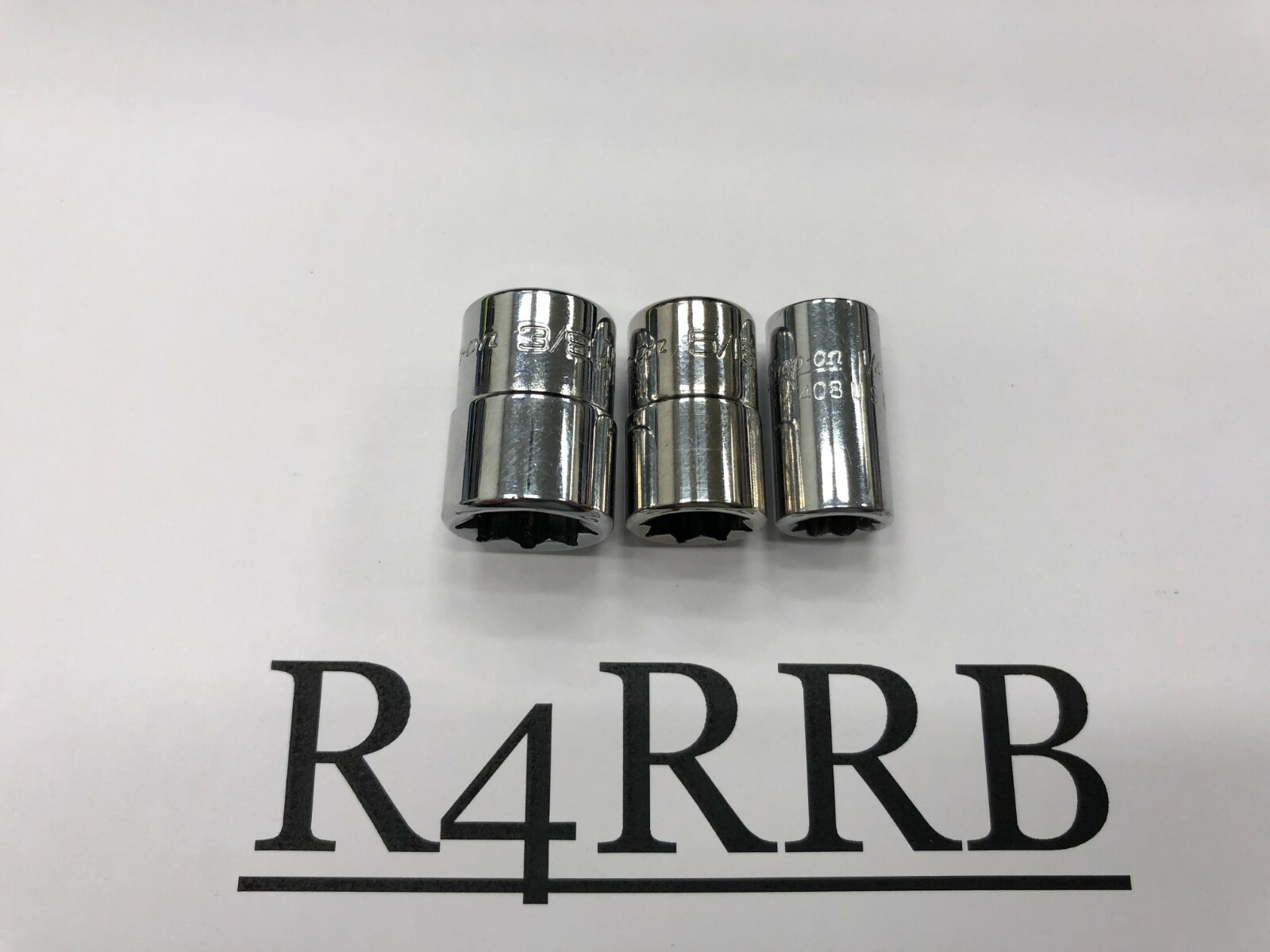 Snap-on Tools NICE 3pc 1/4″ Drive SAE 8pt Double Square Chrome Socket Lot Set id