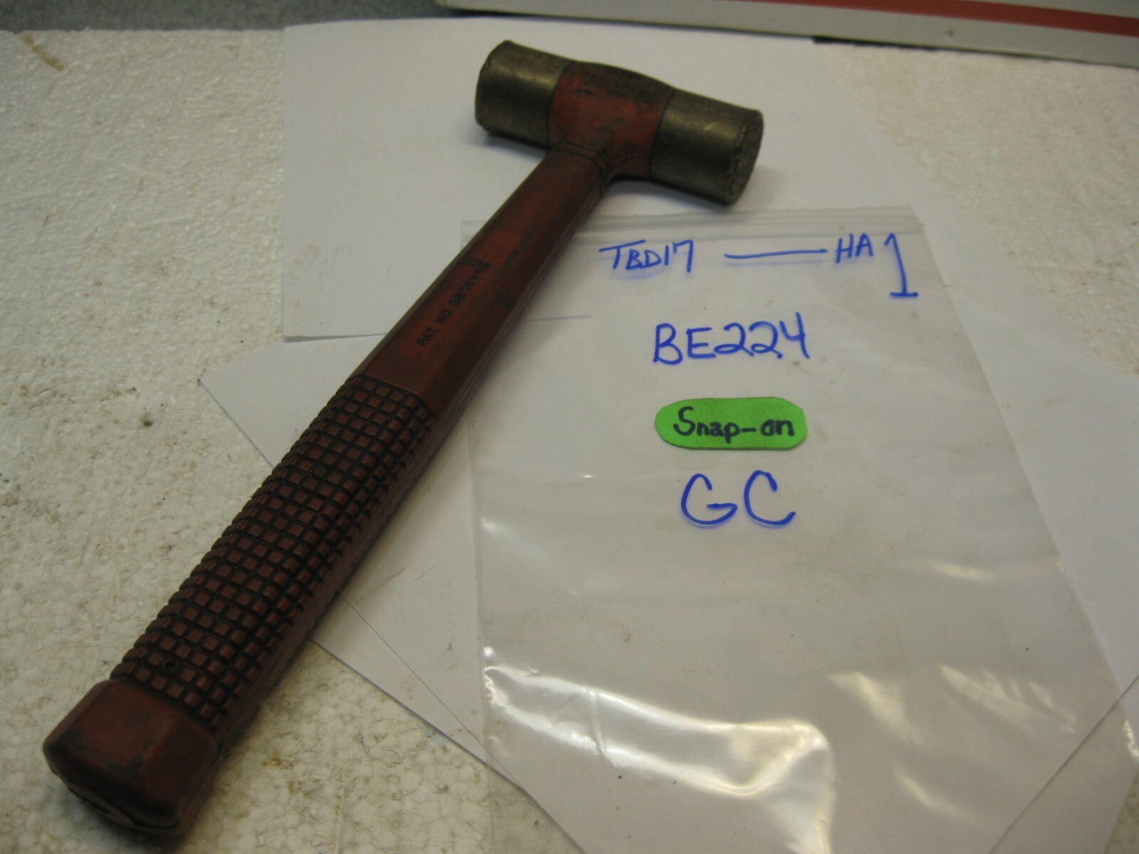 Snap-on tools 24oz Brass Hammer BE224 USA Nice!