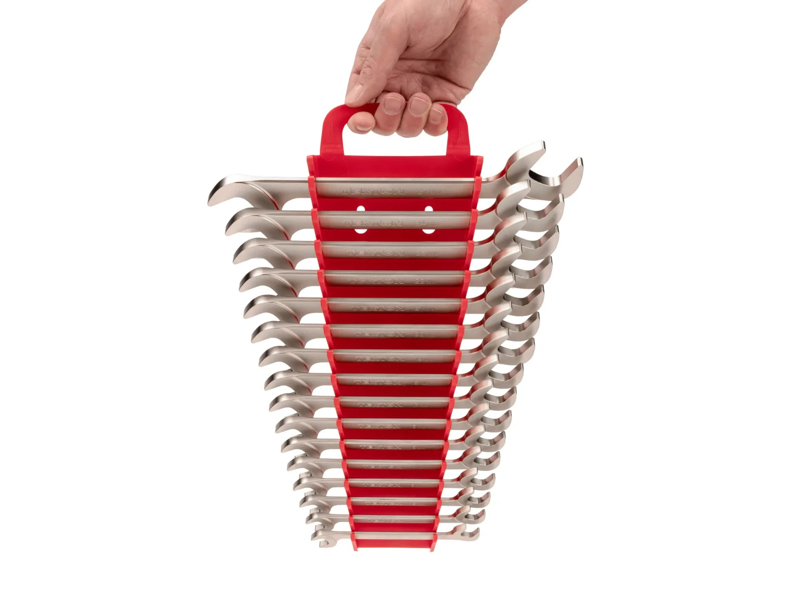 3/8-1 in. , 10-27 mm Angle Head Open End Wrench Set with Holder (27-Piece)