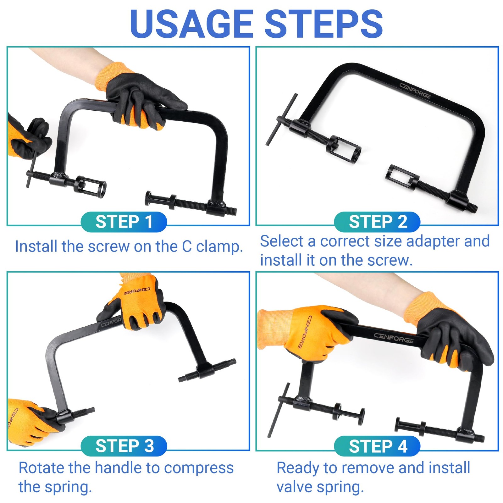Valve Spring Compressor – 10 Pc Removal Tool Kit, Valve Lappers for Car, ATV