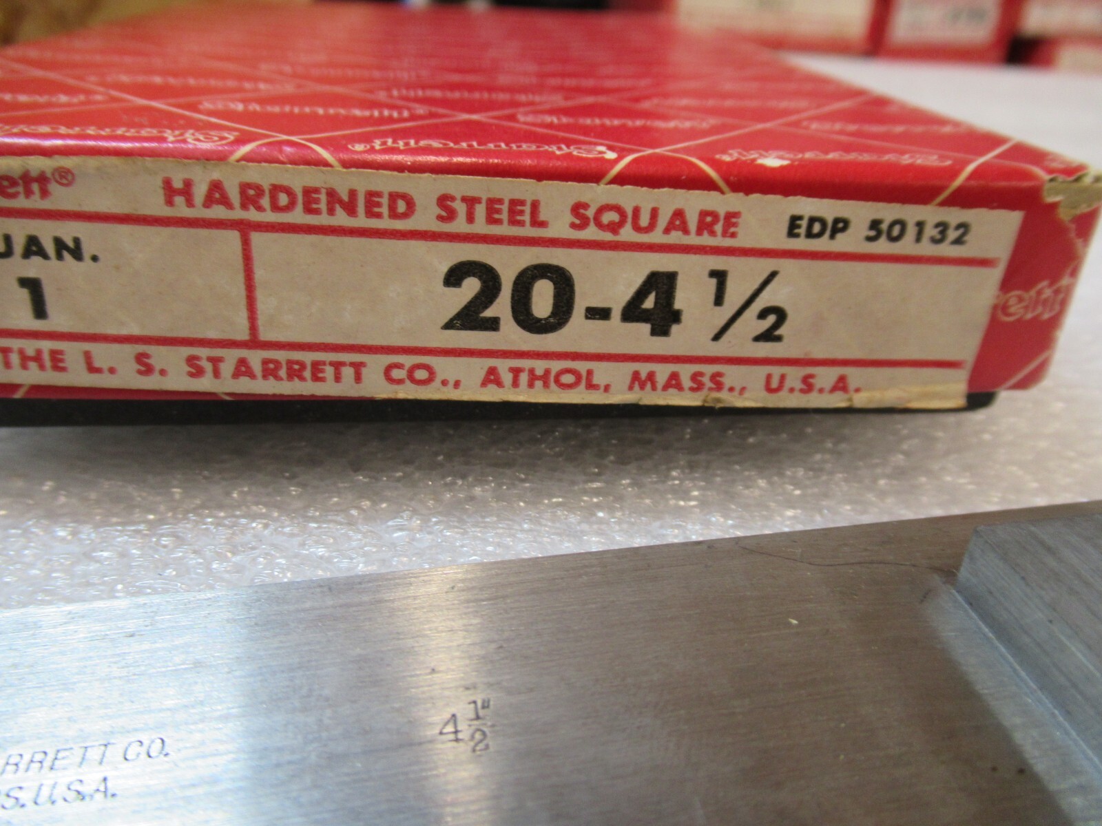 L.S. Starrett USA #20 4-1/2” Machinist Tool Maker Precision Hardened Steel & Box