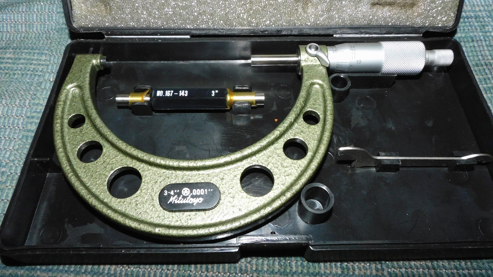 Mitutoyo 103-180 103 Series 3 to 4″ SAE Mechanical Outside Micrometer, Beautiful