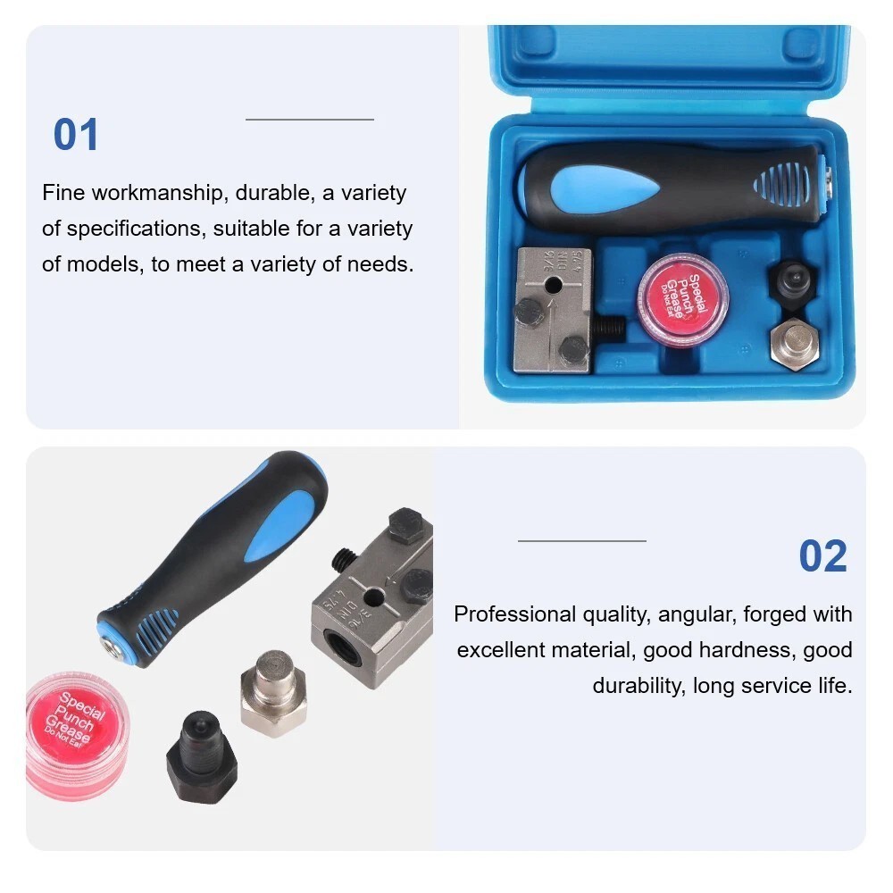 Universal Handheld Car Brake Line Flaring Tool Kit 3/16» Flare + Storage