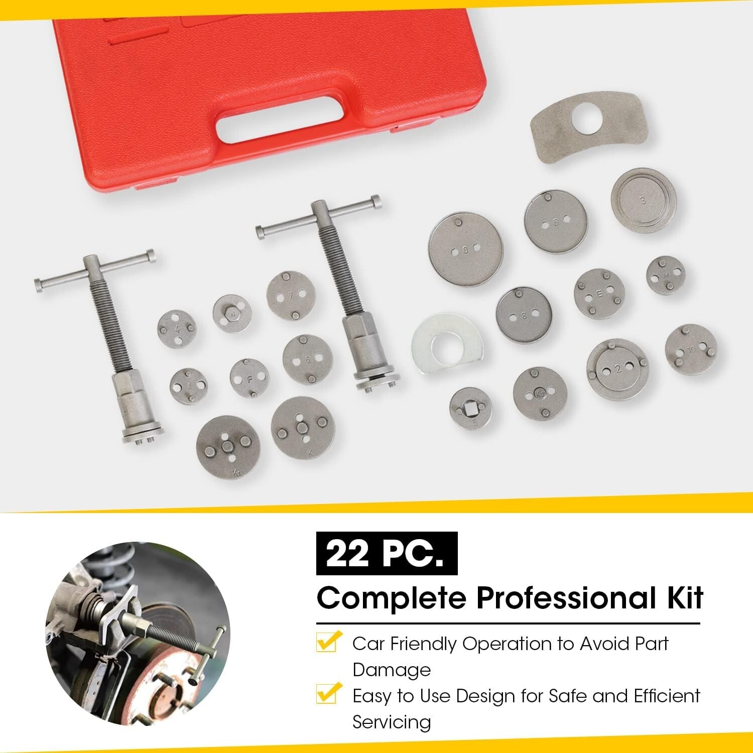 VLAND 22pcs Brake Caliper Tool Set and Wind Back TOOL Kit Car Truck Break Disc