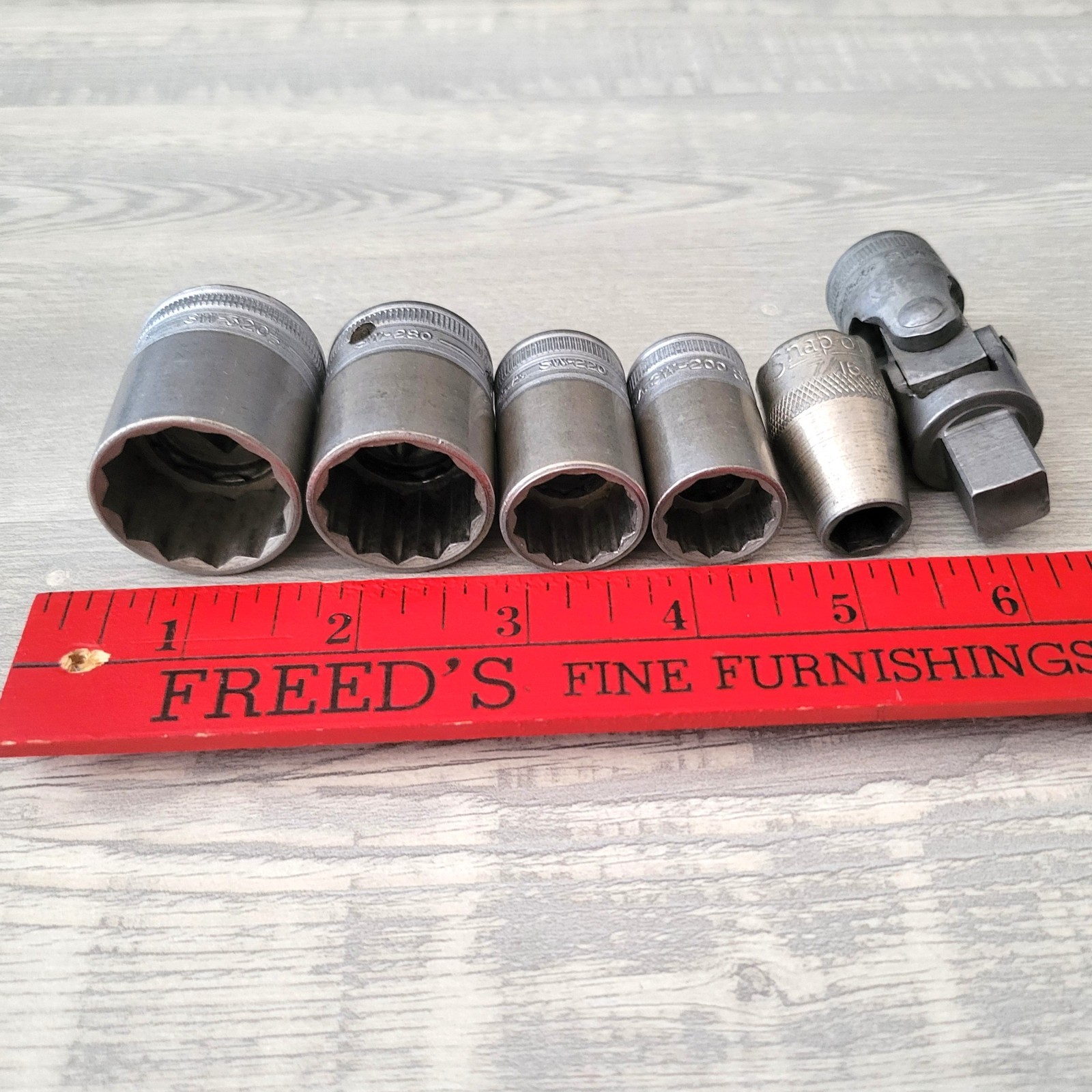 Lot of 6 Snap-On 1/2″ Drive Impact Universal /Swivel w/ SW 320, 280, 220, 200 -9