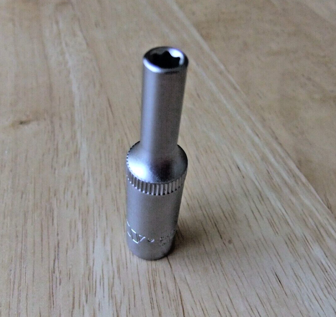 Welzh Werkzeug 4mm x 1/4 Drive Chrome Vanadium Deep Socket – 50mm Long