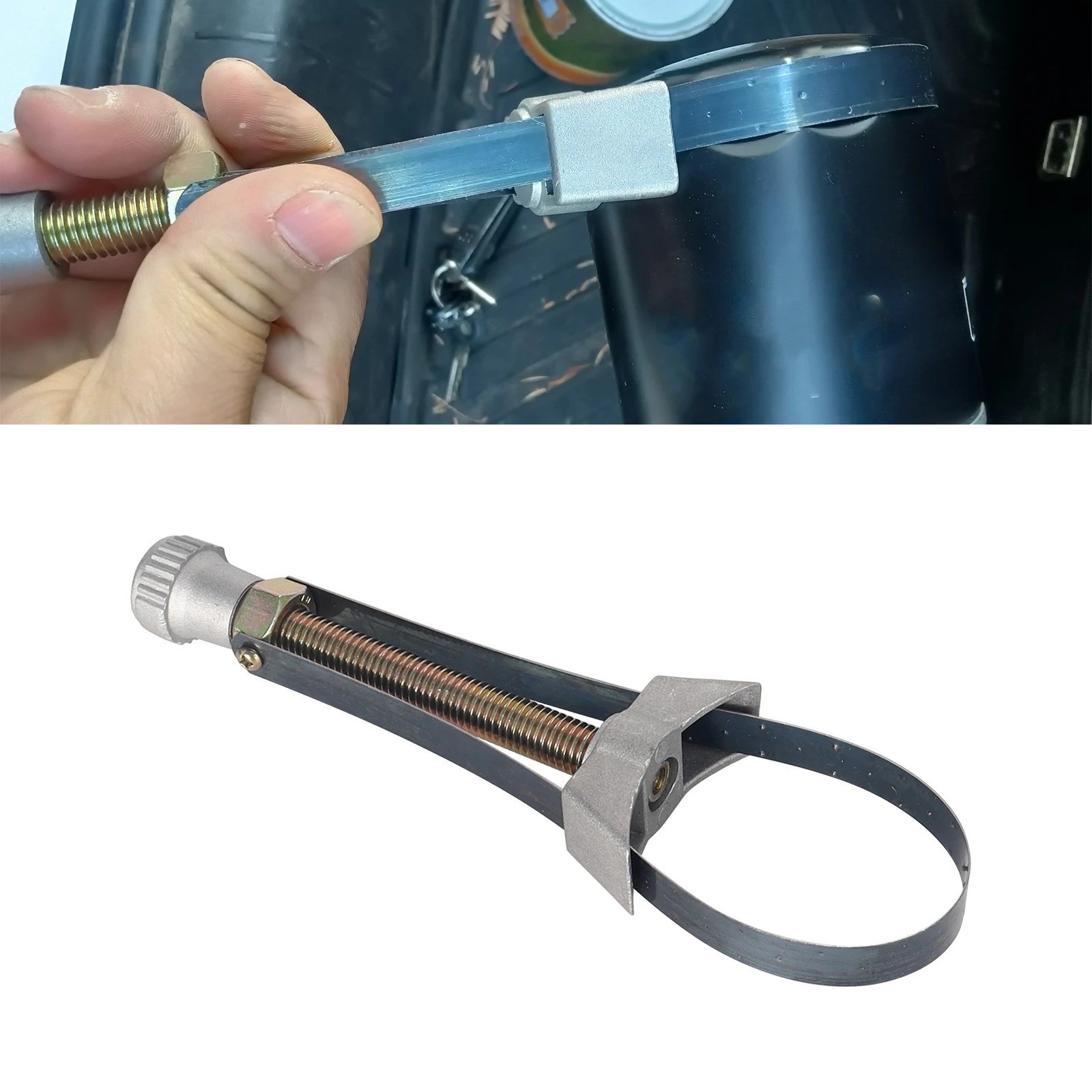 Oil Filter Removal Tool Strap Wrench Diameter Adjustable 60mm To 120mm Car Auto