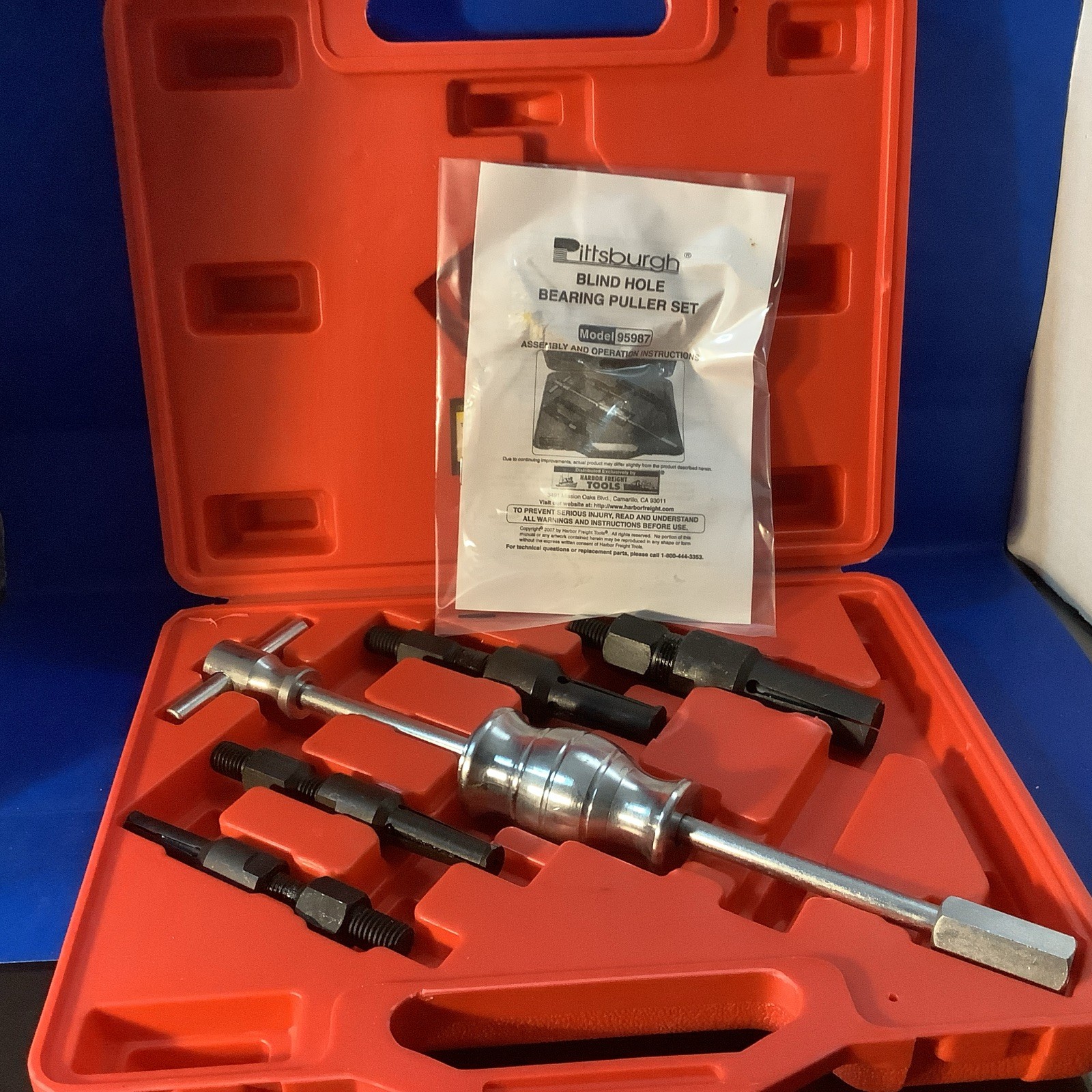 Pittsburg Blind Hole Bearing Puller Set #95987 VGUC