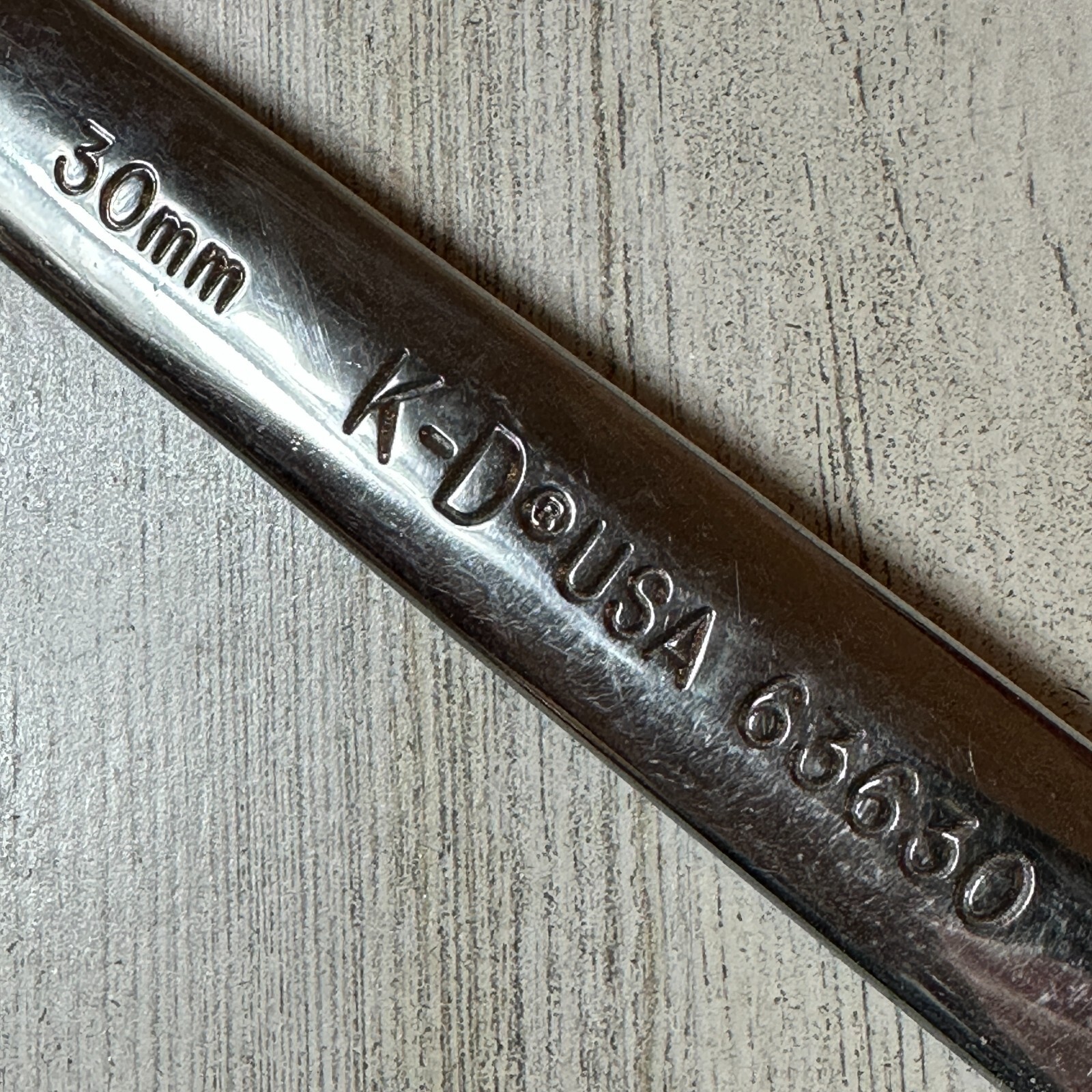 KD Tools USA 30mm Metric Combination Wrench 12 Point Full Polish 63630 Stamped