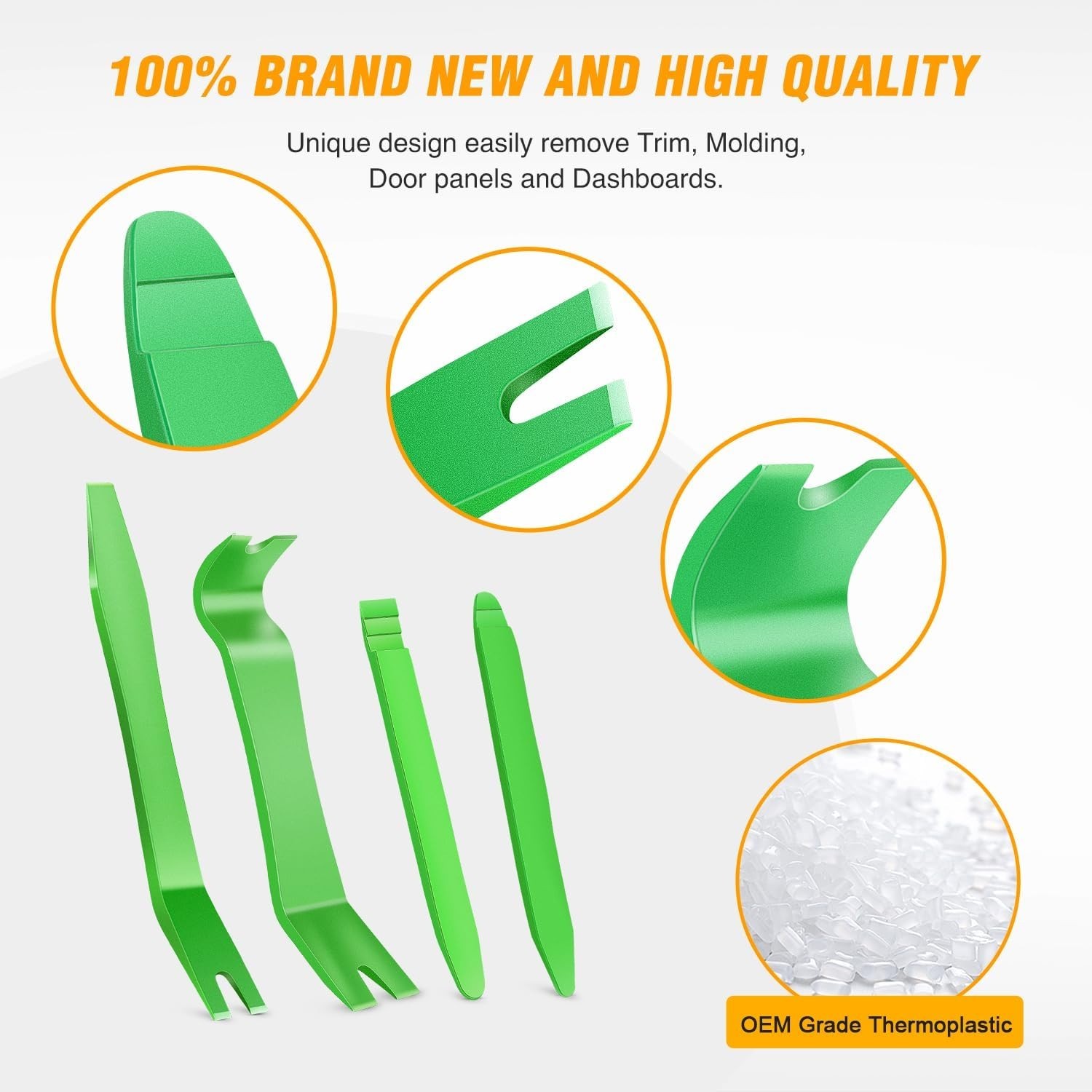 11 PCS Ergonomic Trim Removal Tools for Effortless Car Interior Repairs – Green