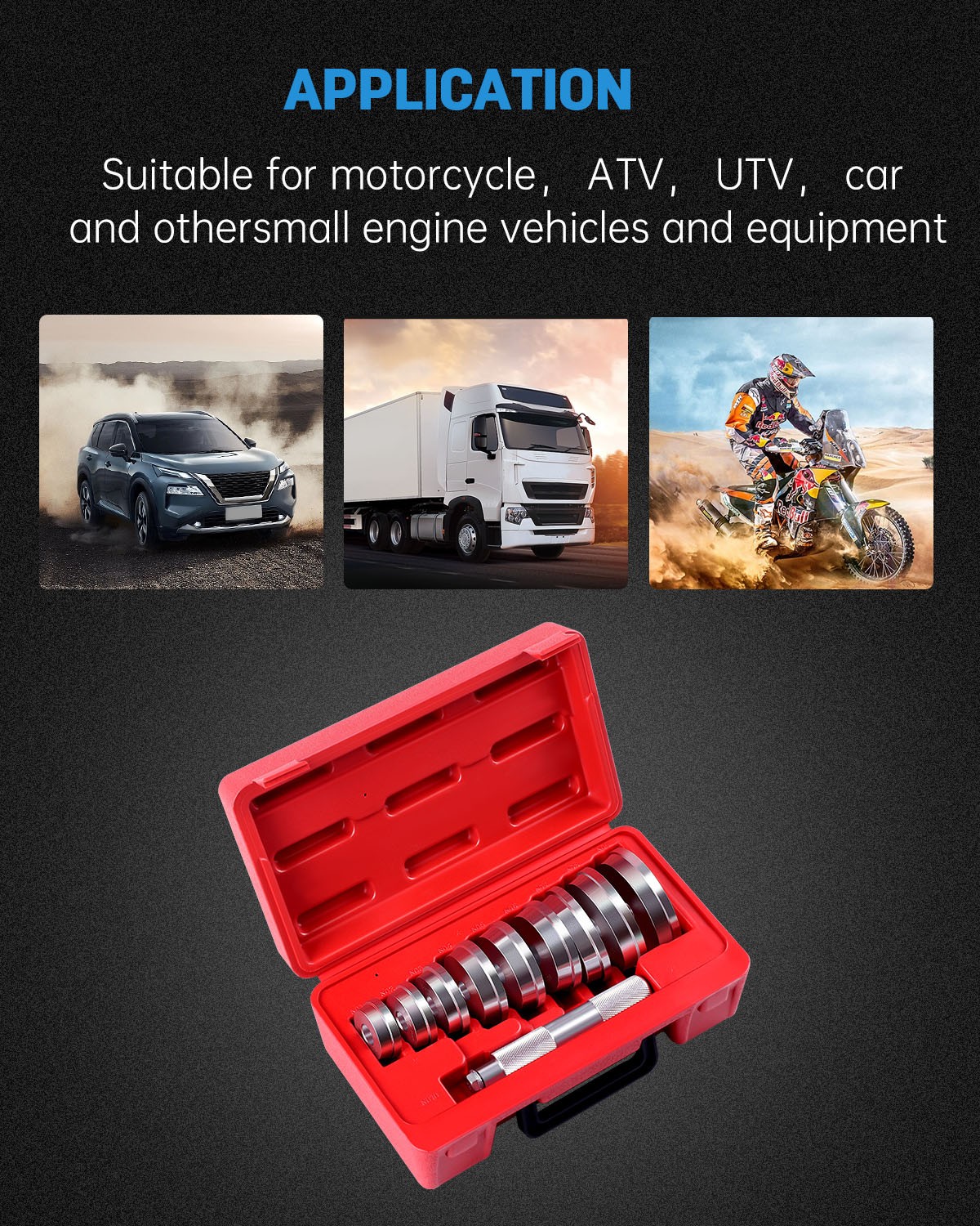 Auto Bearing Race & Seal Driver Set Wheel Axle Bearings Puller Install 10Pcs