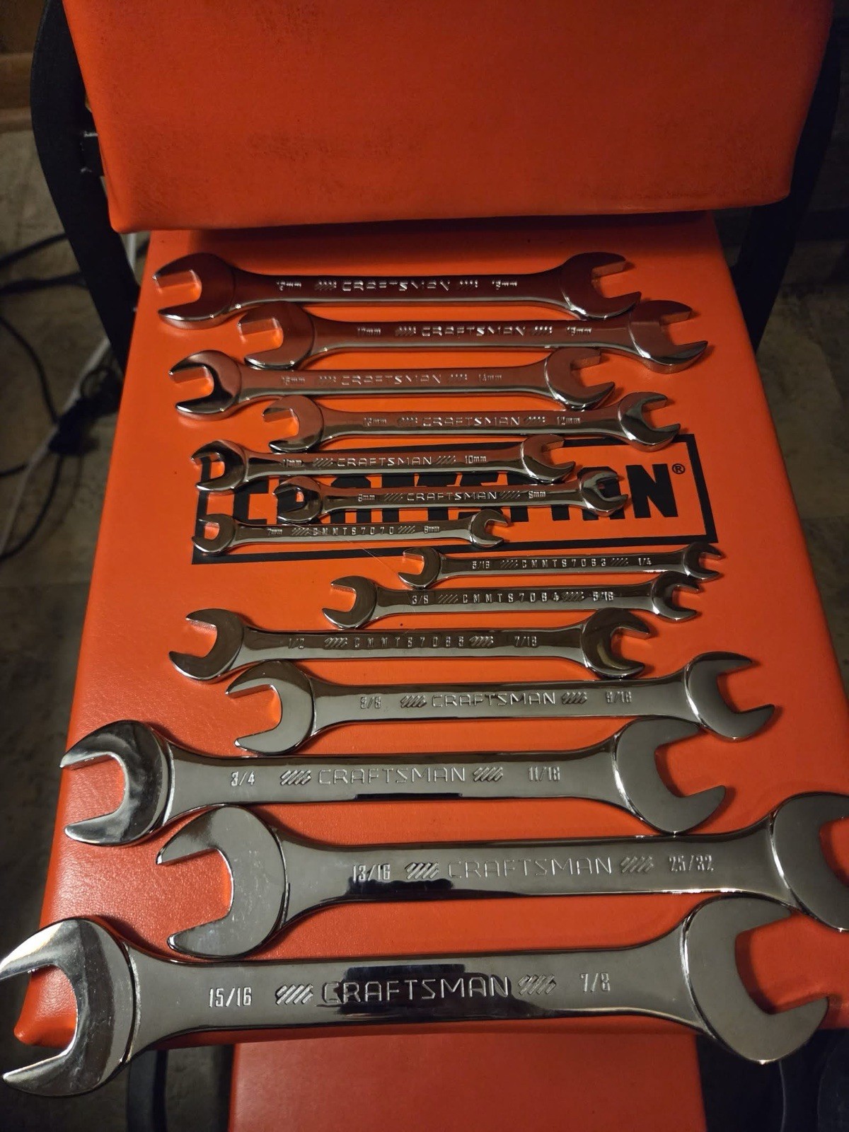Craftsman Tools Open End Wrench Set Metric/SAE Polished (NEW)
