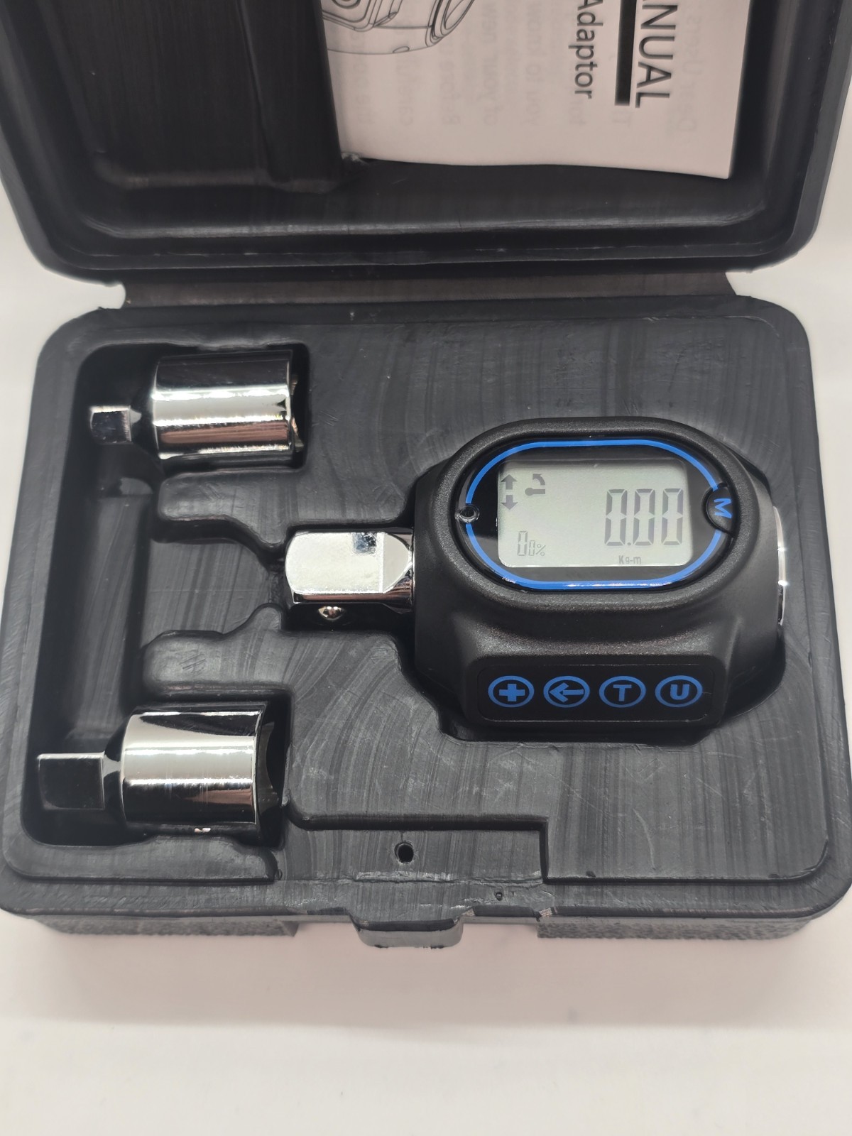 3-200 Nm Digital Display Torque Wrench Adapter 1/2 3/8 1/4 Drive Audible Alert ε