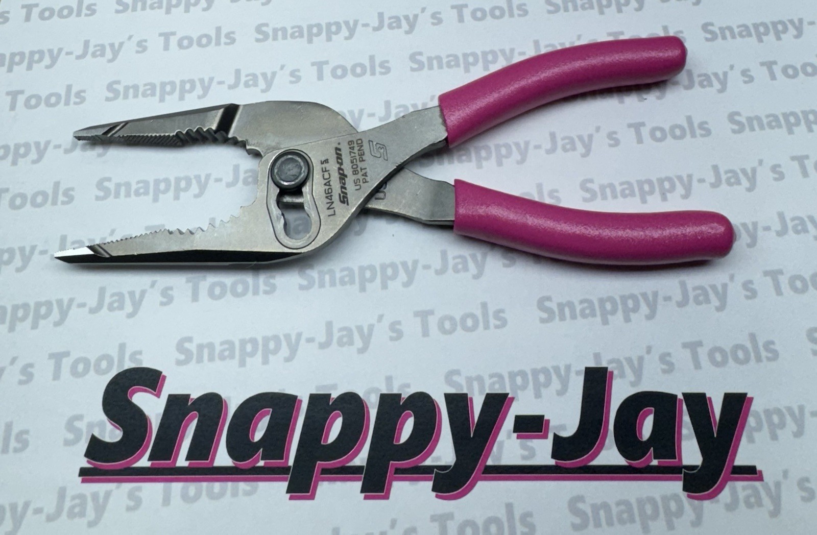 Snap-on Tools NEW ELECTRIC PINK 7″ Talon Long Nose Slip Joint Pliers LN46ACFEP