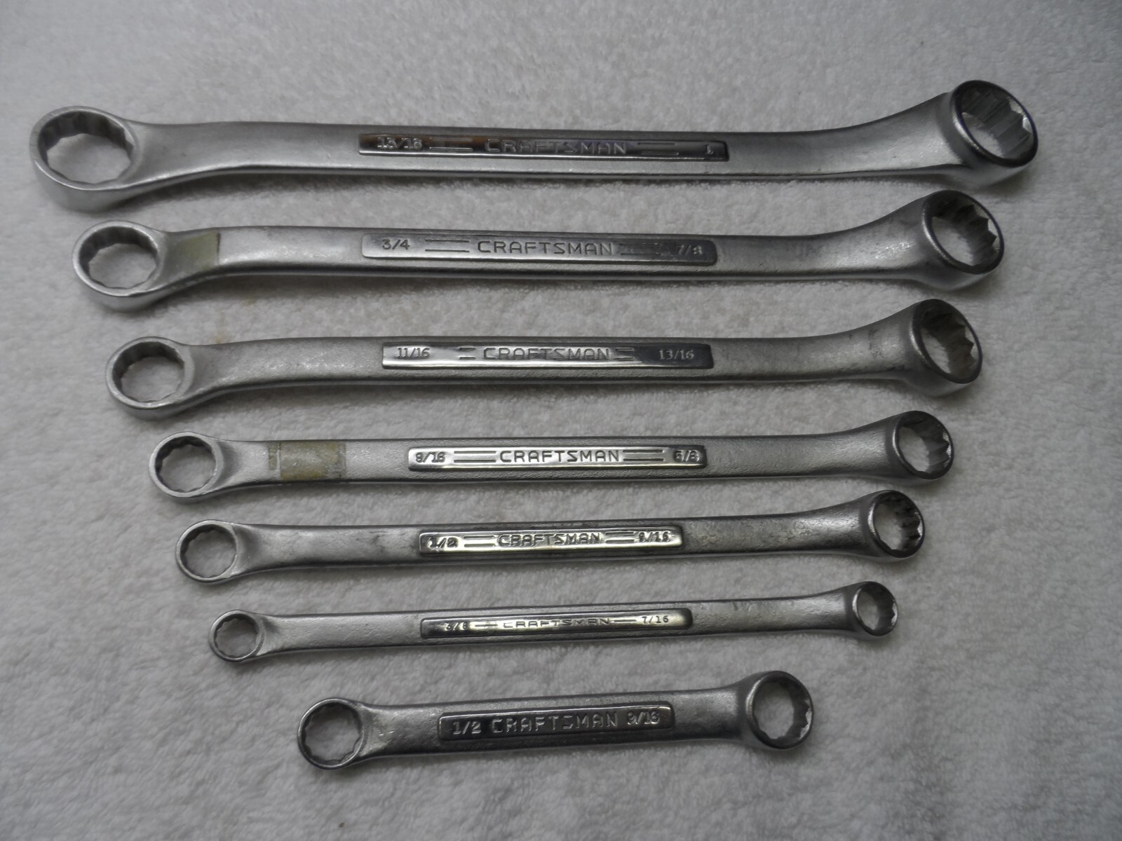 Craftsman SAE Box End Wrench Set (bonus stubby), 12pt, USA (3/8″ – 1″) – 7 pcs