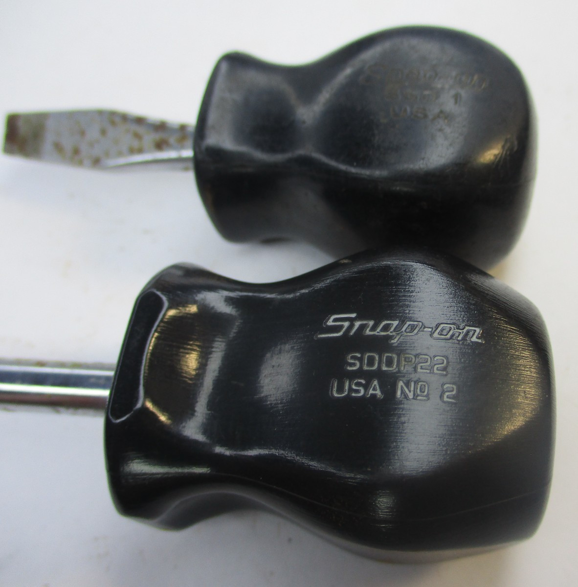 Snap on 2pc SDD1 Flat / Slotted SDDP22 Phillips Stubby Black Screwdriver Set USA