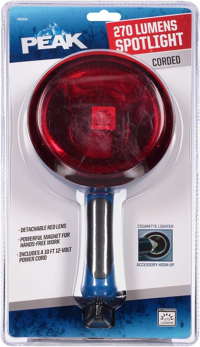 Peak 270 Lumens Spotlight Detachable Red Lens Corded PKC0TC5 Brand New