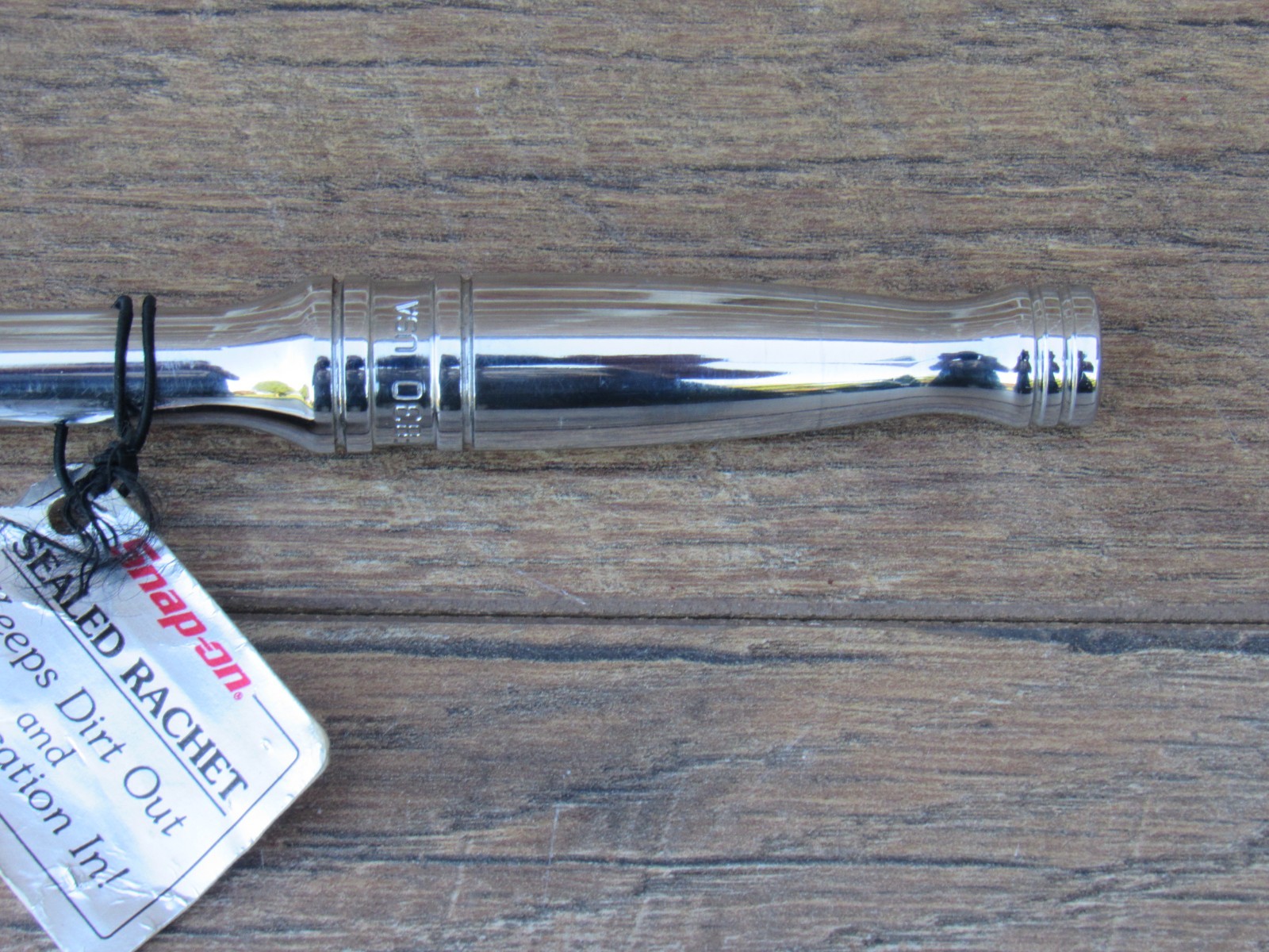 NOS SNAP ON 3/8″ DRIVE F830 STANDARD CHROME HANDLE RATCHET NEW LOGO 7.5″ F 830