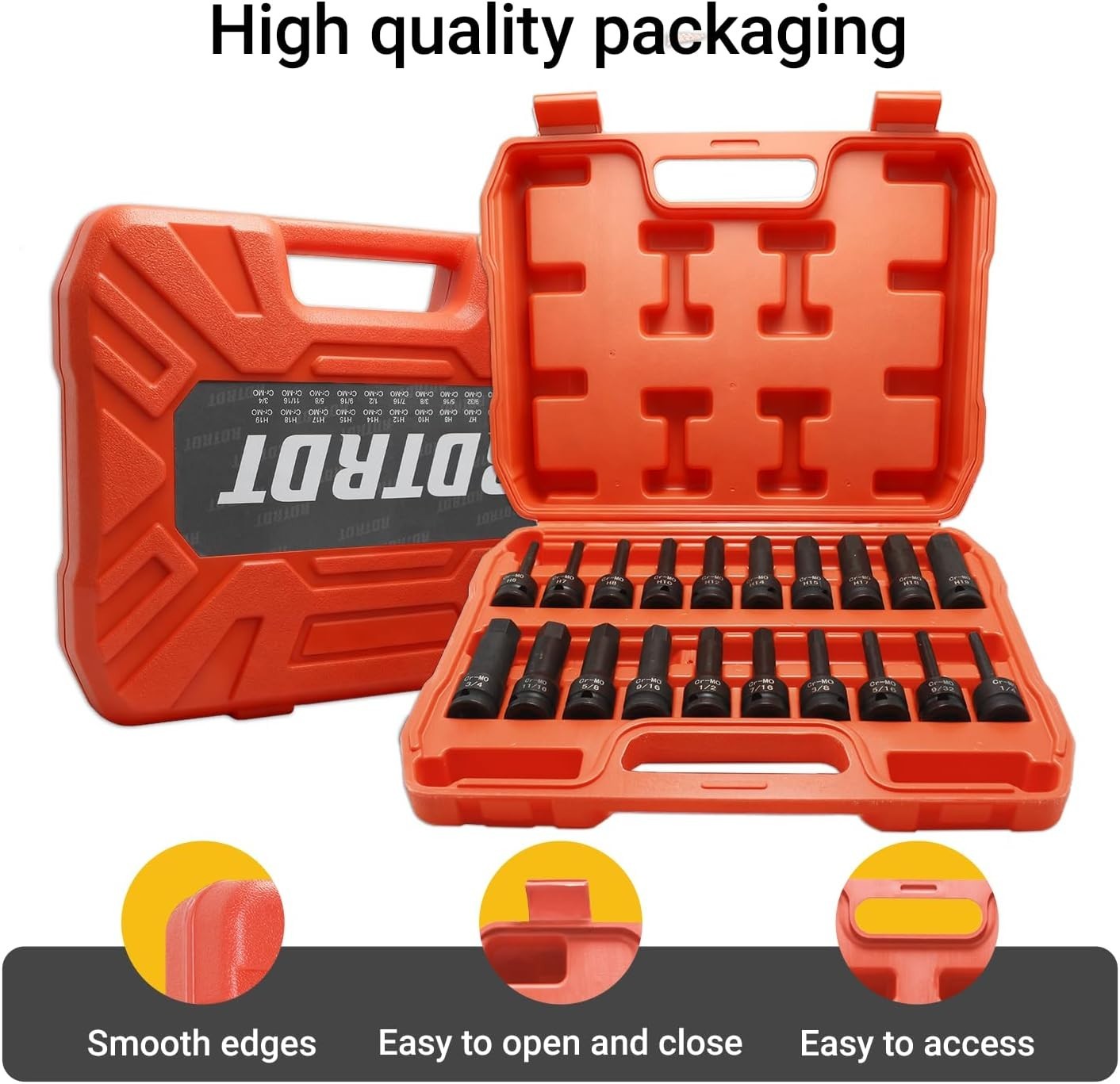 20-Piece 1/2″ Drive Master Impact Hex Bit Set, Hex Driver Socket Set, Allen Bit