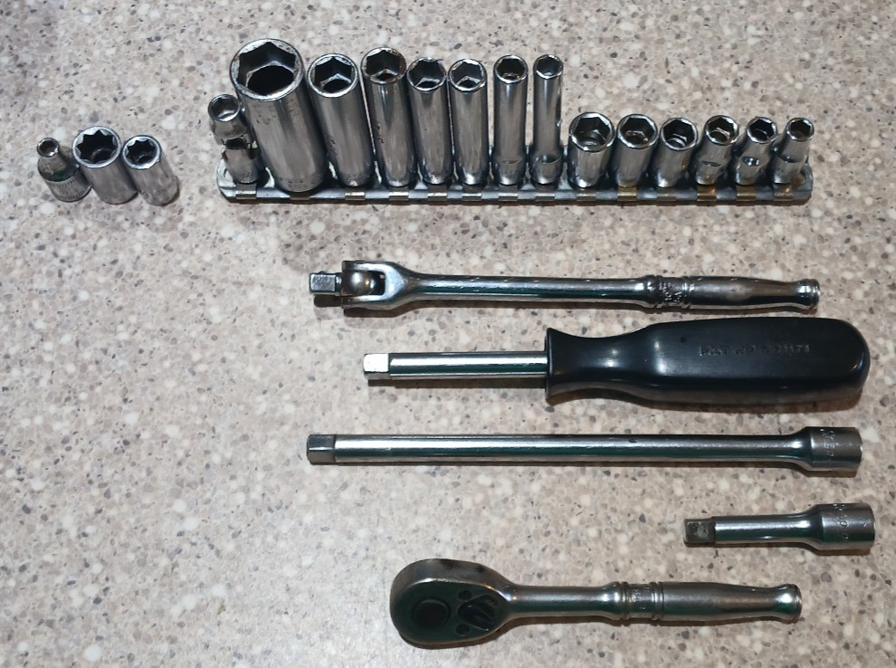 Snap On 1/4 Socket Set SAE 6pt 8pt Shallow Deep Ratchet TM70B TM4A TM10F