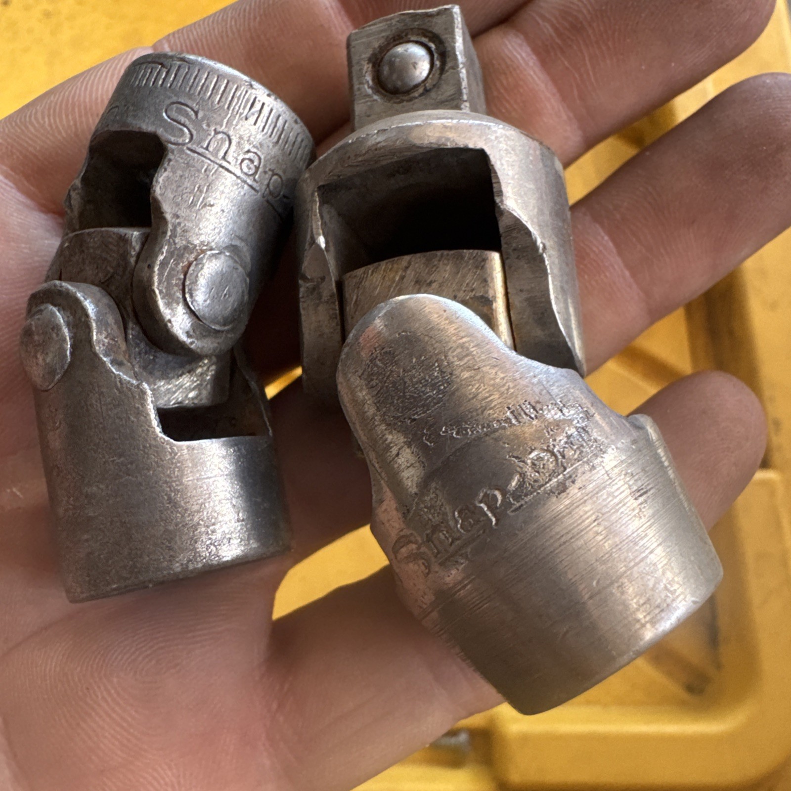 8 Vintage Snap-On 1/2″ Drive 6 & 12 Point Knurled Socket Underline Logo swivel