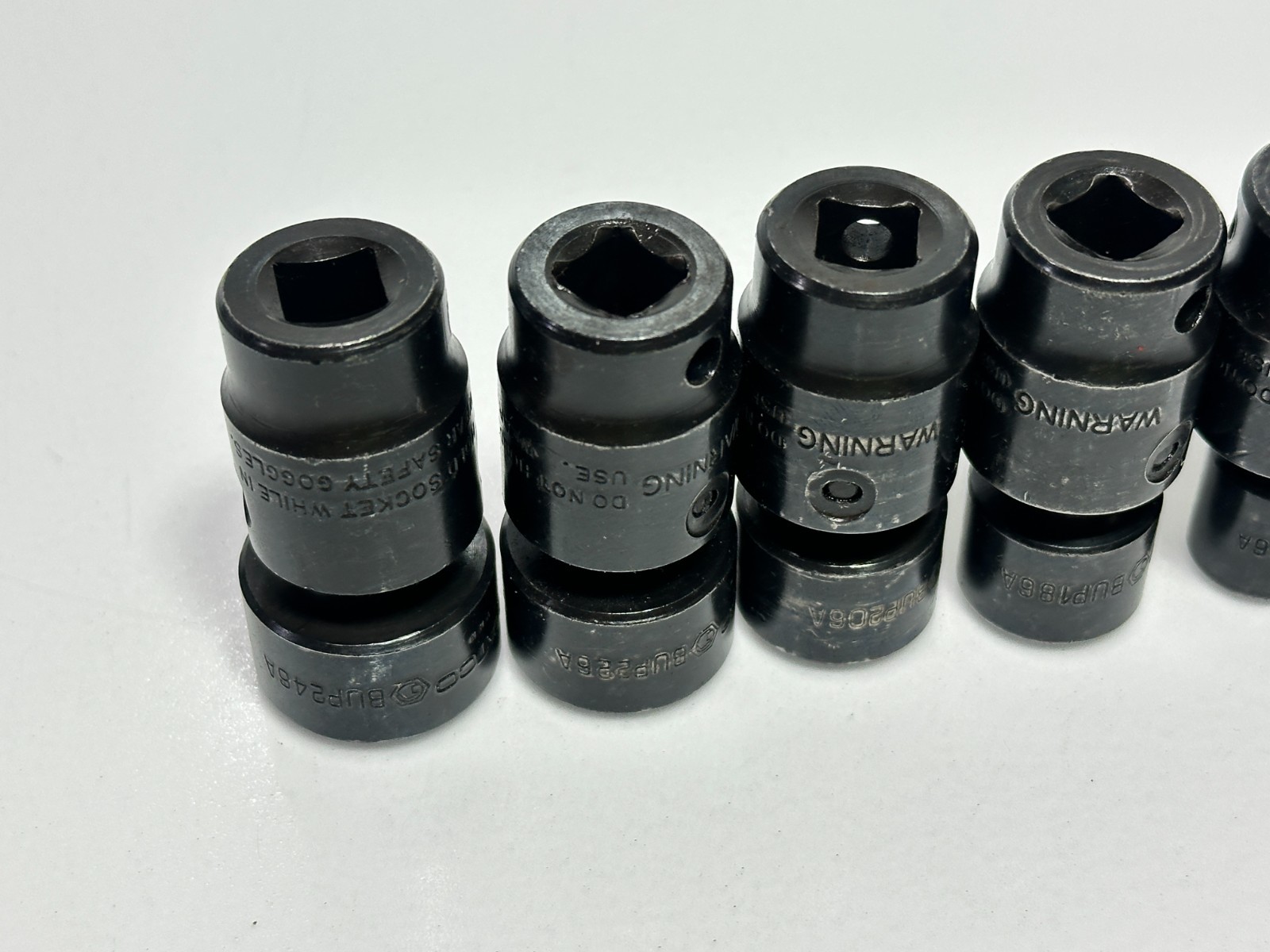 Matco Tools USA 5pc 3/8” Drive SAE Swivel Universal Impact Set Lot, 7/16-3/4”