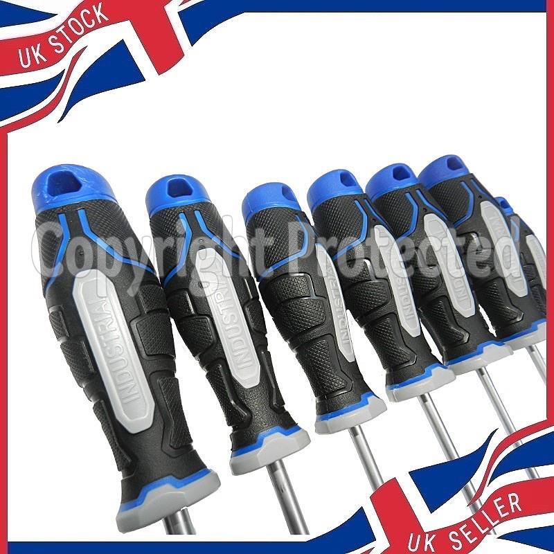 7PC EXTRA LONG REACH 465MM – 500MM TORX STAR TAMPER SCREWDRIVER SET MAGNETIC TIP