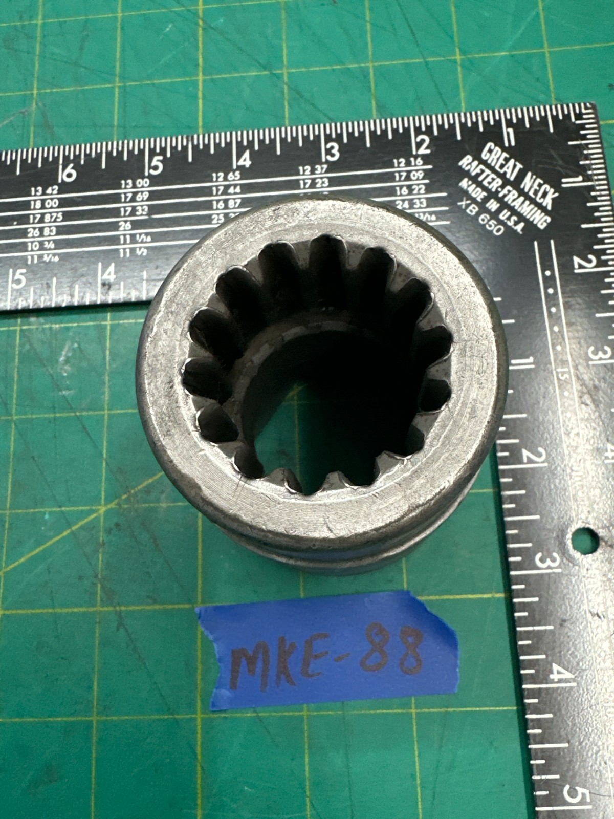 Vintage Ozat No.9523 1-7/16″ Hex Spline Impact Socket 6-Point, Made In Israel