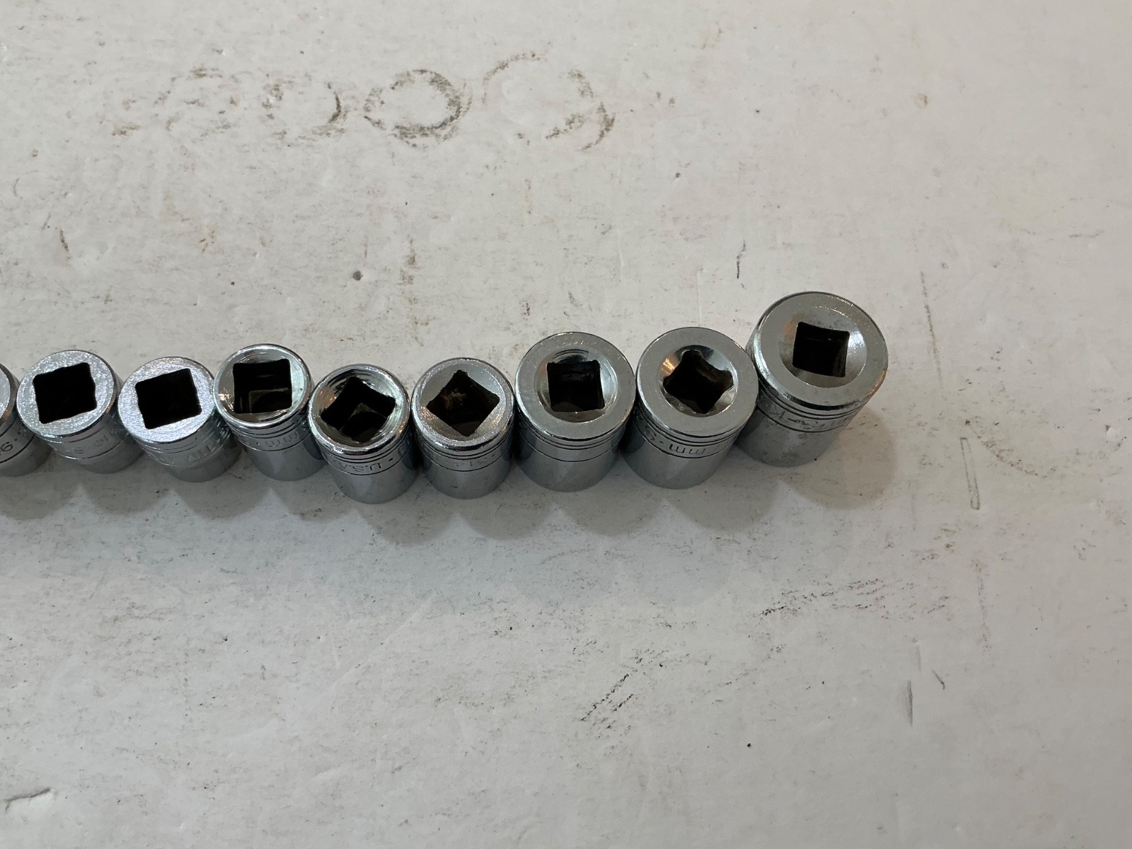 SK S-K Tools 11 Pc Shallow 6 pt Metric Socket Set, 7-19mm 3/8″ Drive USA made
