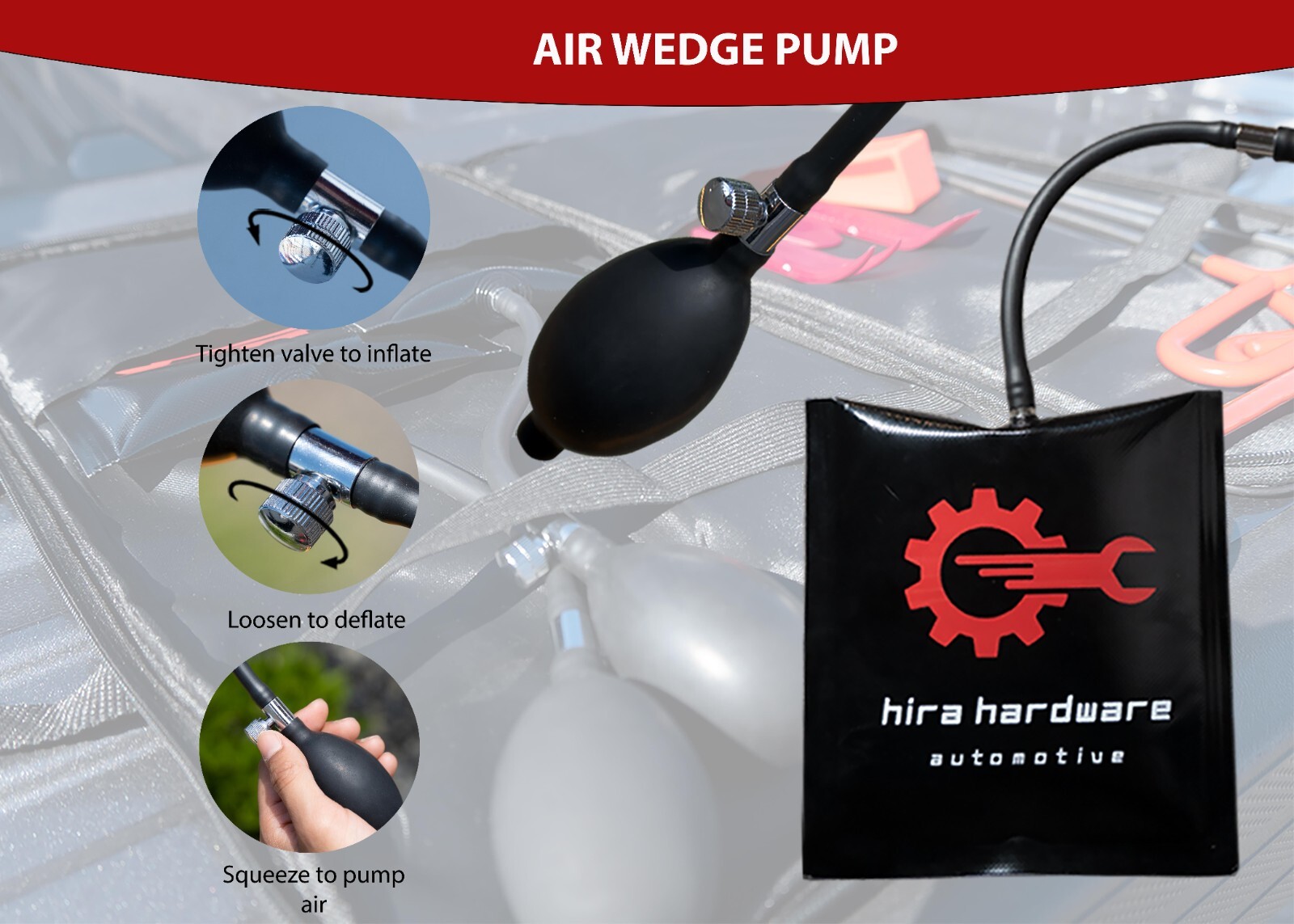 HIRA Car Door Emergency Tool Kit | Automotive Maintenance Tools | Air Wedges