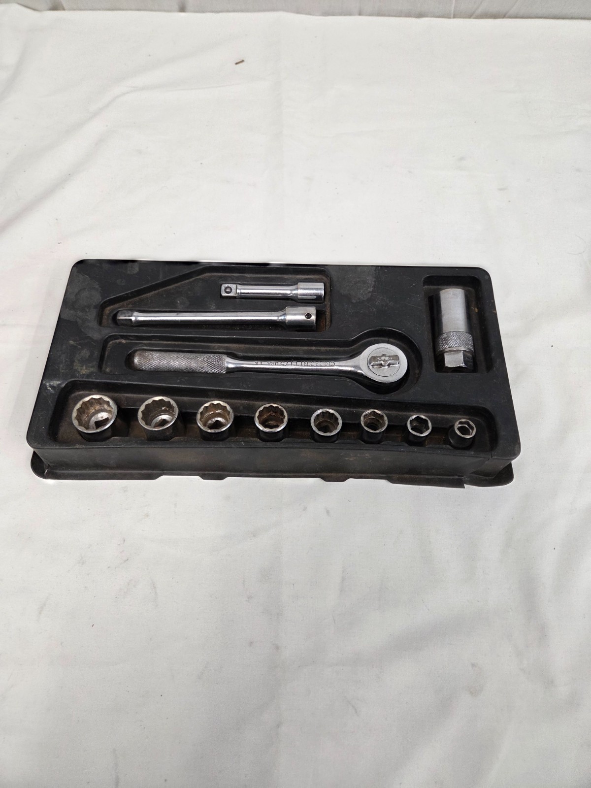 Crescent LT75 3/8″ Ratchet Chrome Made In USA Vintage 12 piece Set