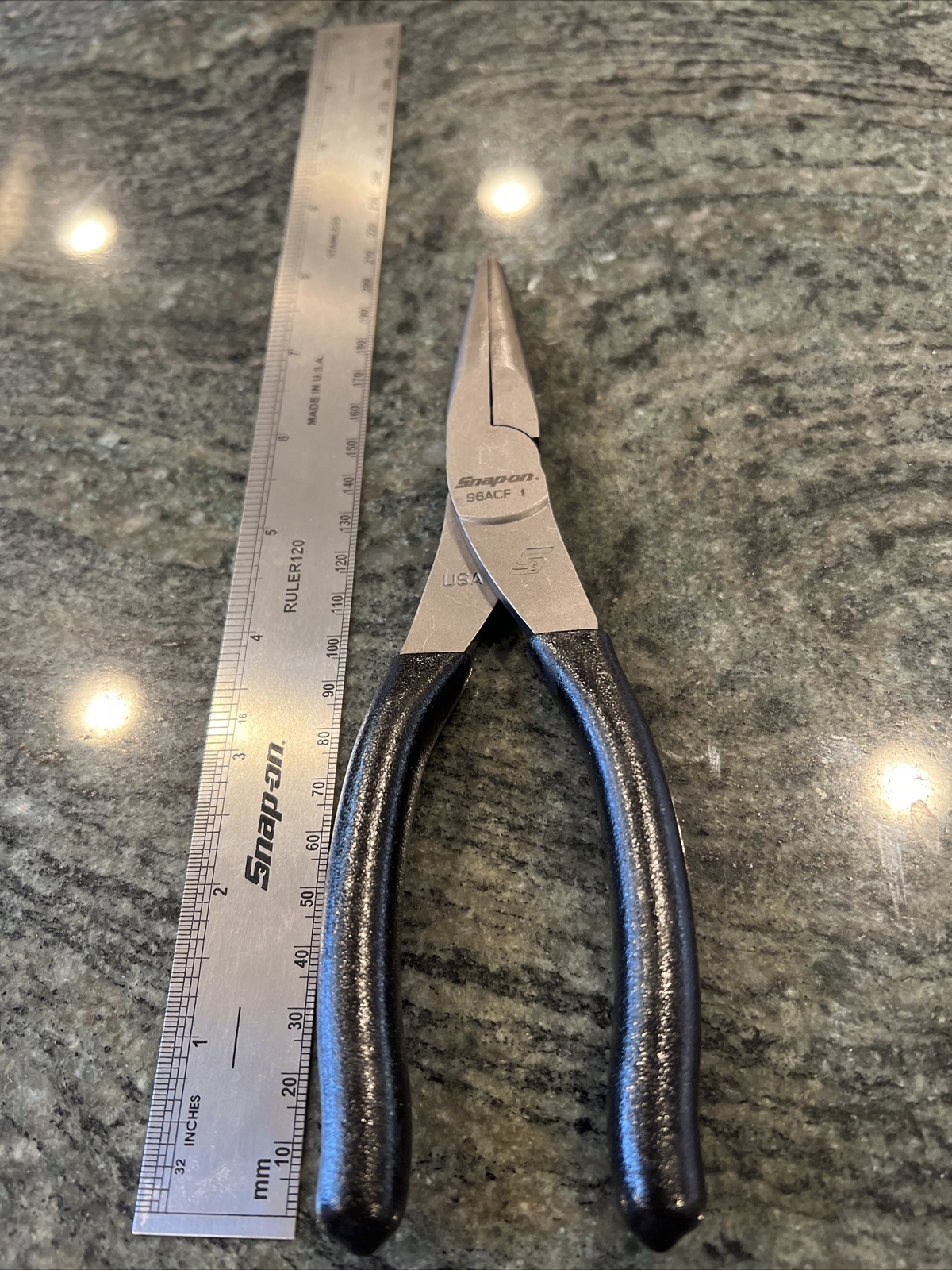 Snap-On 96acf 8” talon grip needle nose pliers black