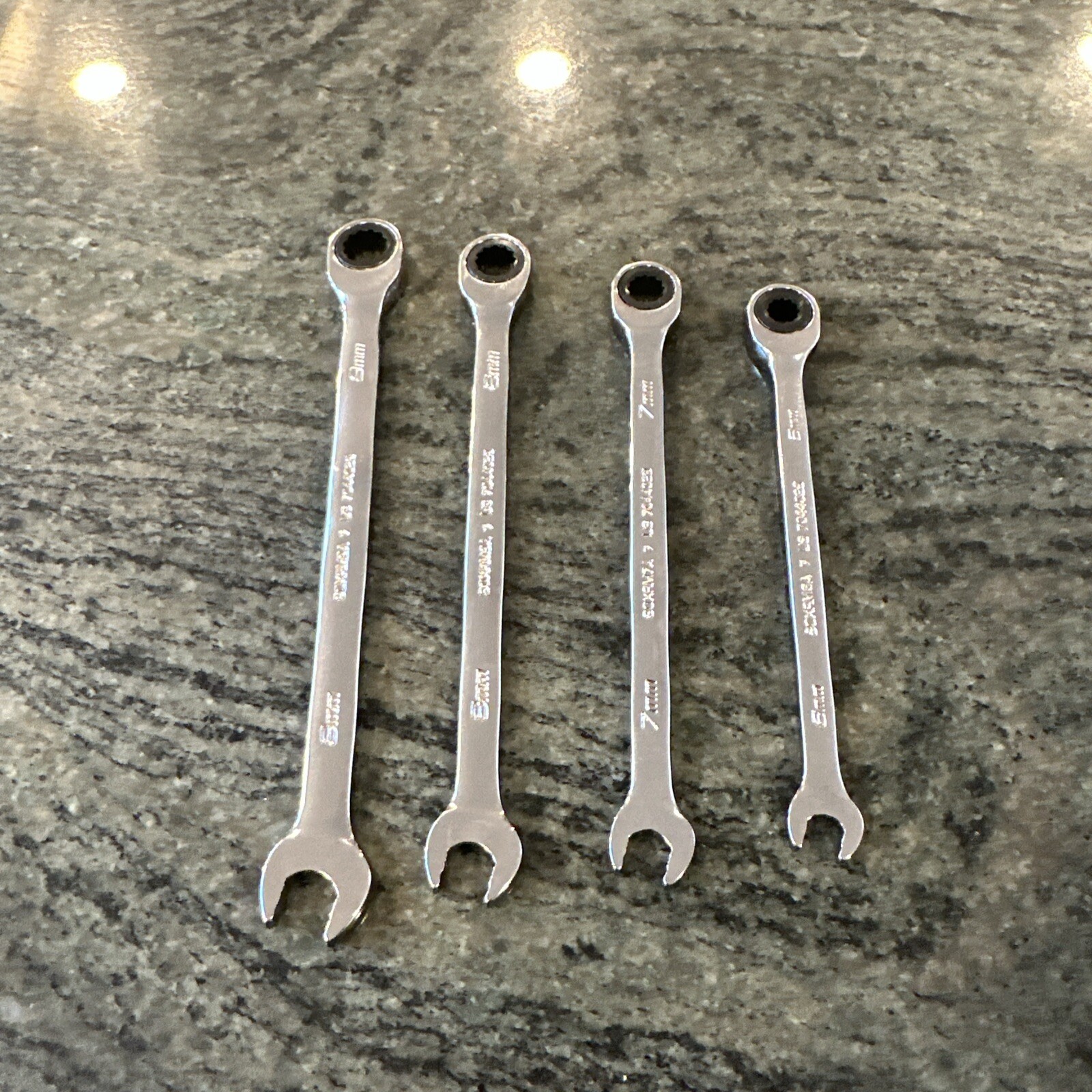 Snap On soxrm704a 4 pc non reversible flank drive plus ratcheting wrench set 6-9