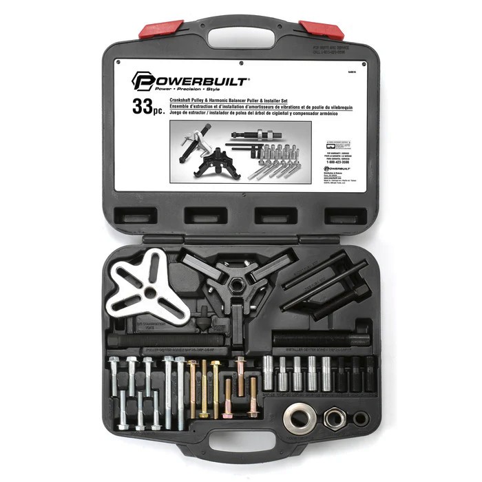 New Powerbuilt Harmonic Balancer & Crank Pulley Puller & Installer Kit