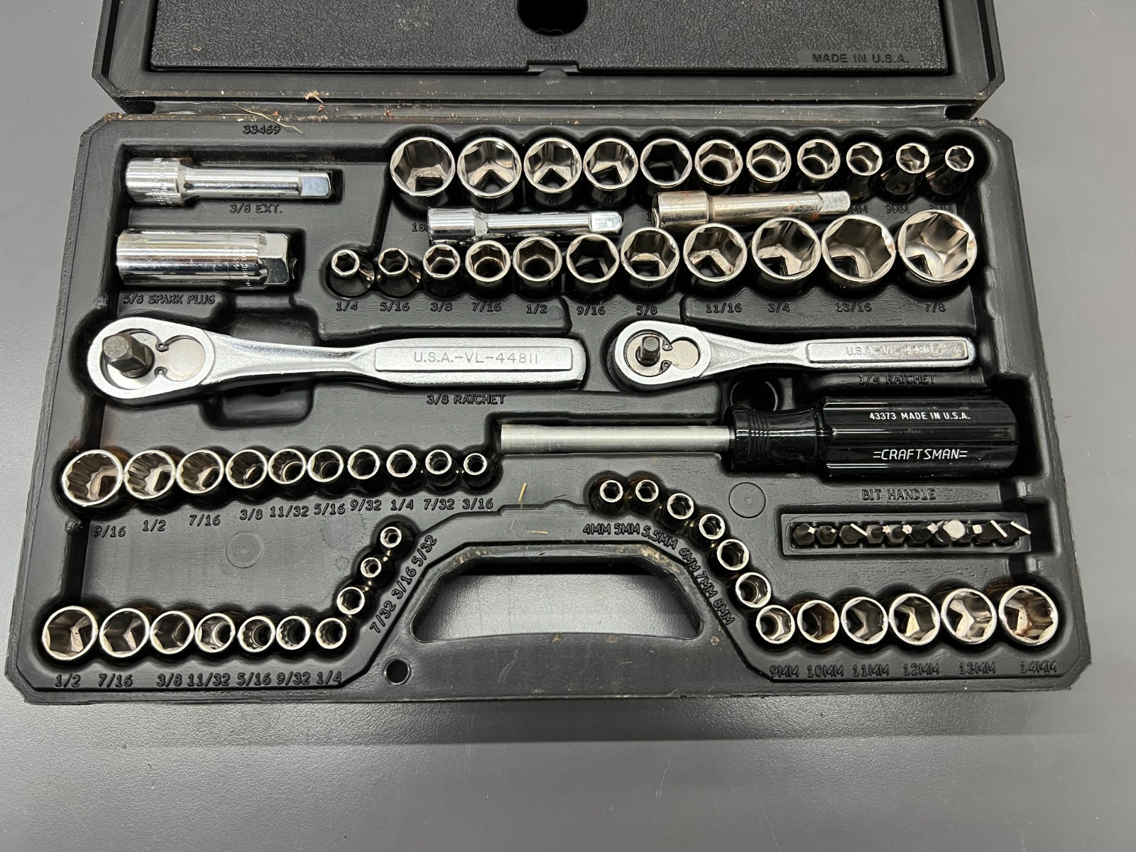 VINTAGE CRAFTSMAN 9 33469 69PC MECHANICS TOOL SET W CASE COMPLETE – EXC – USA