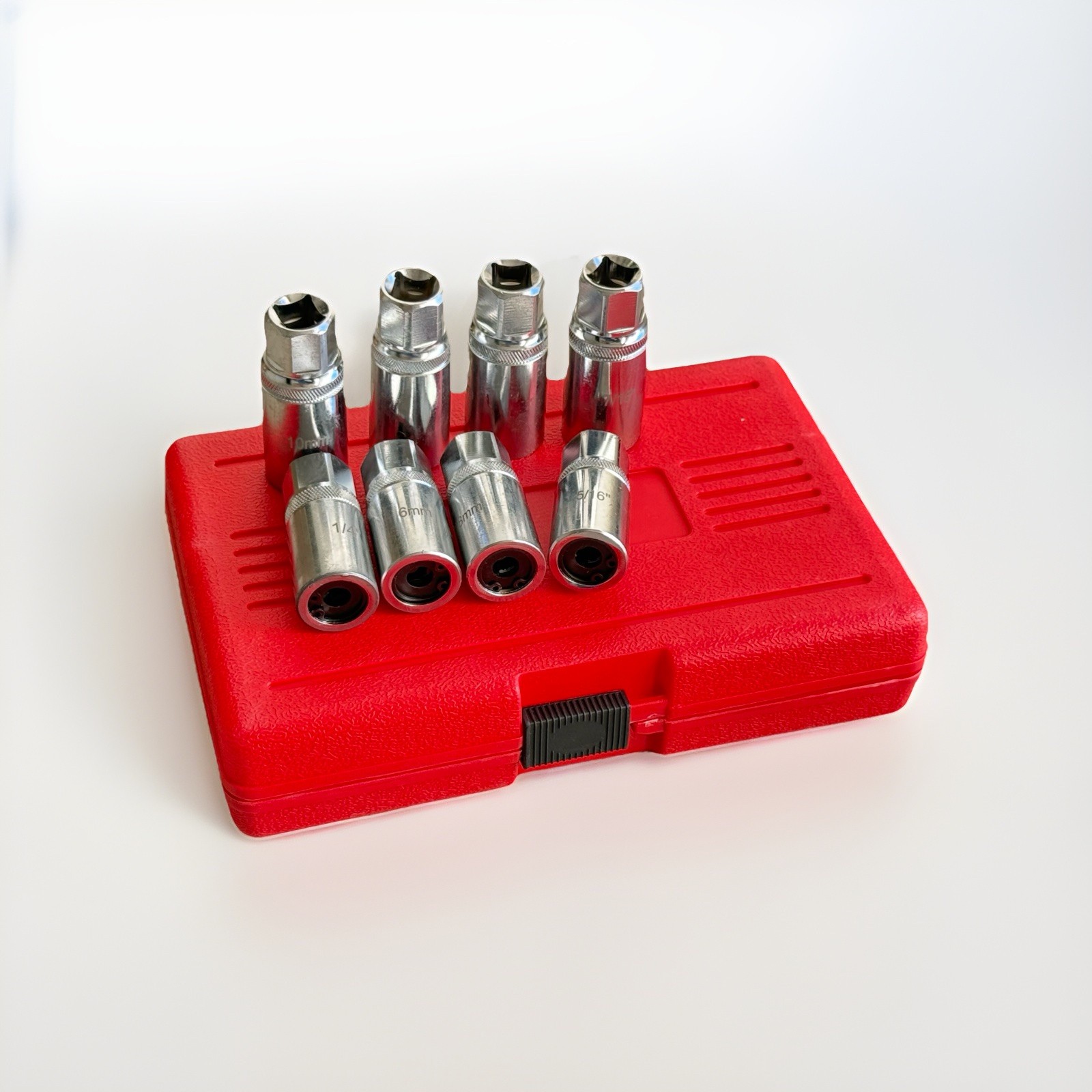 8pcs SAE/MM Socket Stud Screw Extractor Removal Installer w/Inner Roller Grip