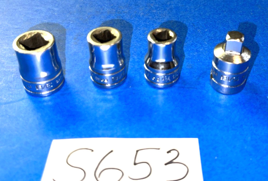 SNAP-ON TOOLS 4 PIECE 3/8 DR. SAE. INTERNAL & EXTERNAL PIPE PLUG SOCKETS