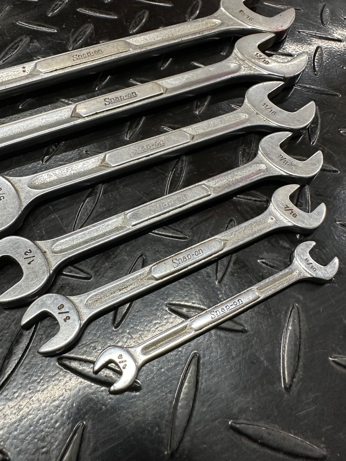 Snap-On SAE Double Open-end Wrench Set 6pc 1/4″-15/16″ VS 1980s Underline