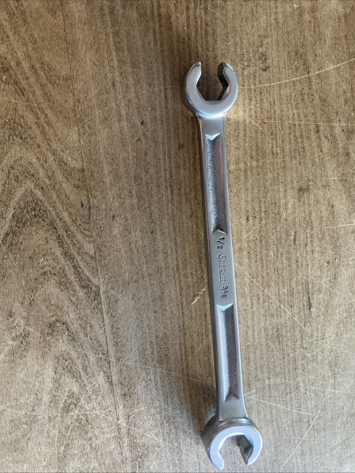 Vintage Snap-On USA SAE 1/2″ x 9/16″ Dual Head Flare Nut Line Wrench RXV-1618-S