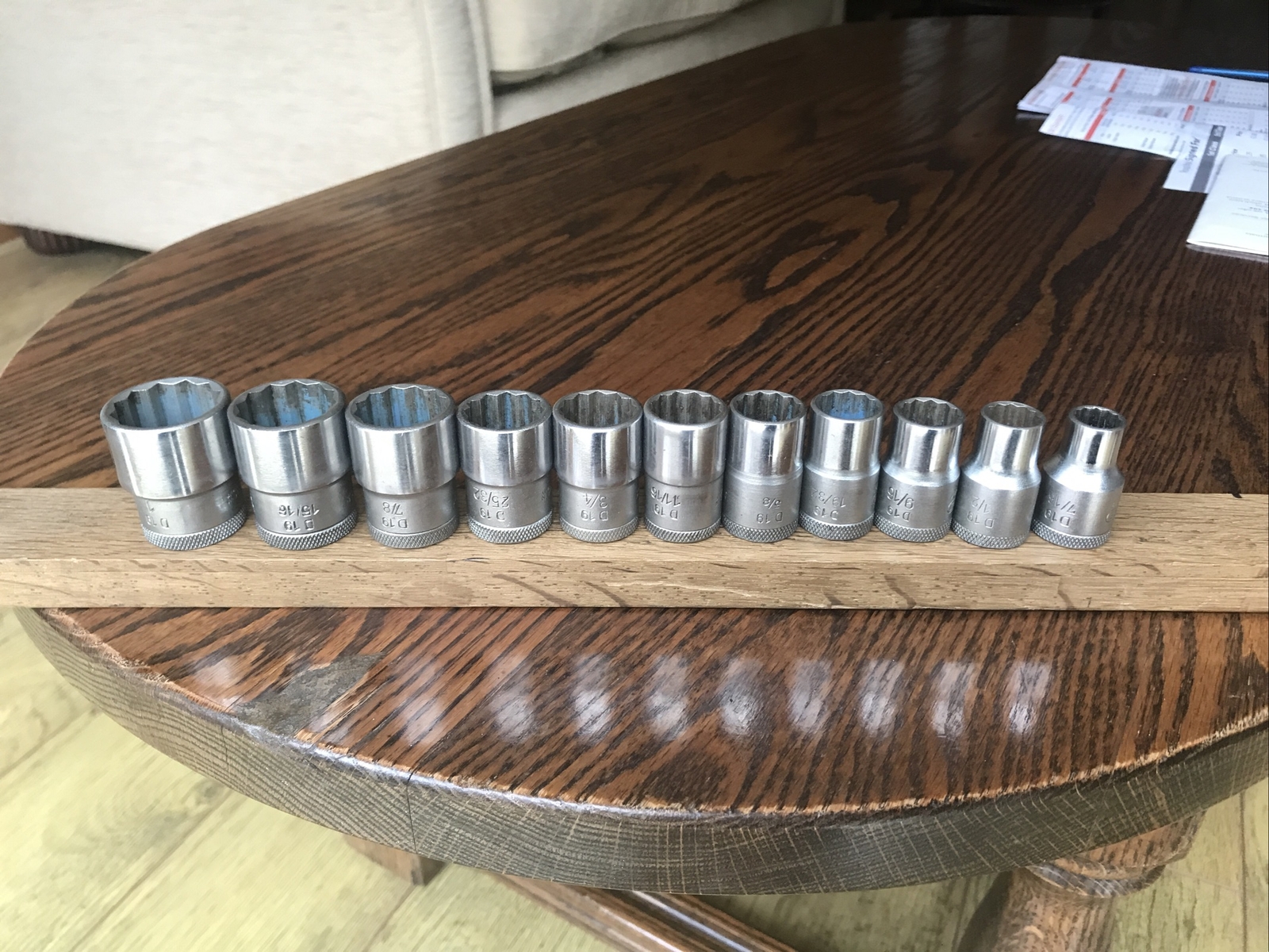 11 Gedore Sockets 1″ To 7/16″ AF With 1/2″ Drive. No 4.