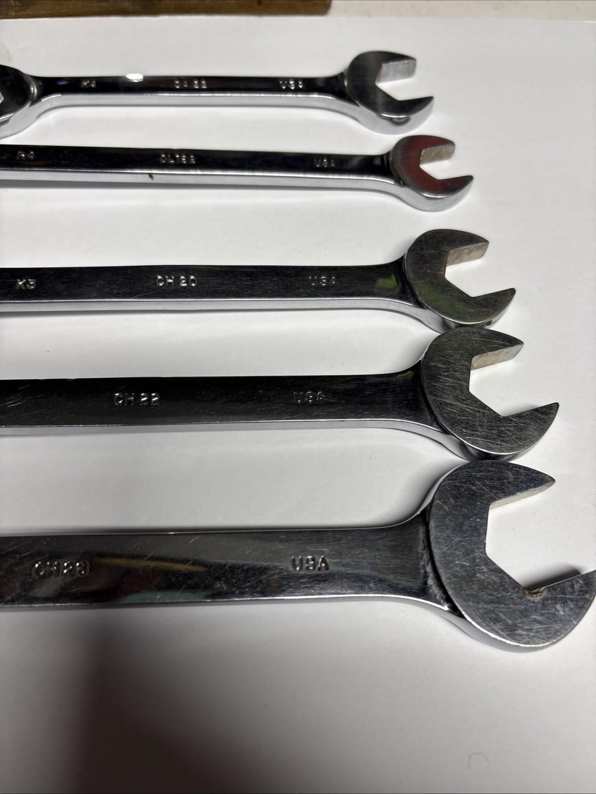 MAC Tools Combination Wrenches CH26, CH22, CH20, CL162 & DA22 USA Lot Of 5