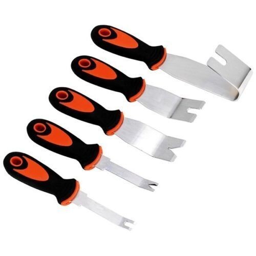 5pc CAL-HAWK PRO STAINLESS STEEL CAR DOOR PANEL & TRIM REMOVAL TOOL PRY BAR SET