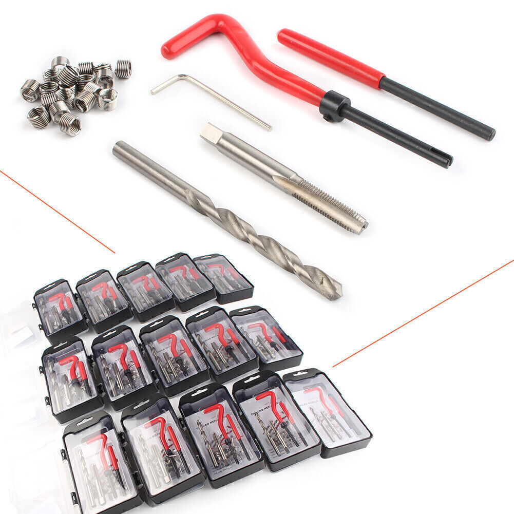 M12 x 1.25 Metric Thread Repair Install Tool Insert Kit M12 Helicoil Coil 15pcs