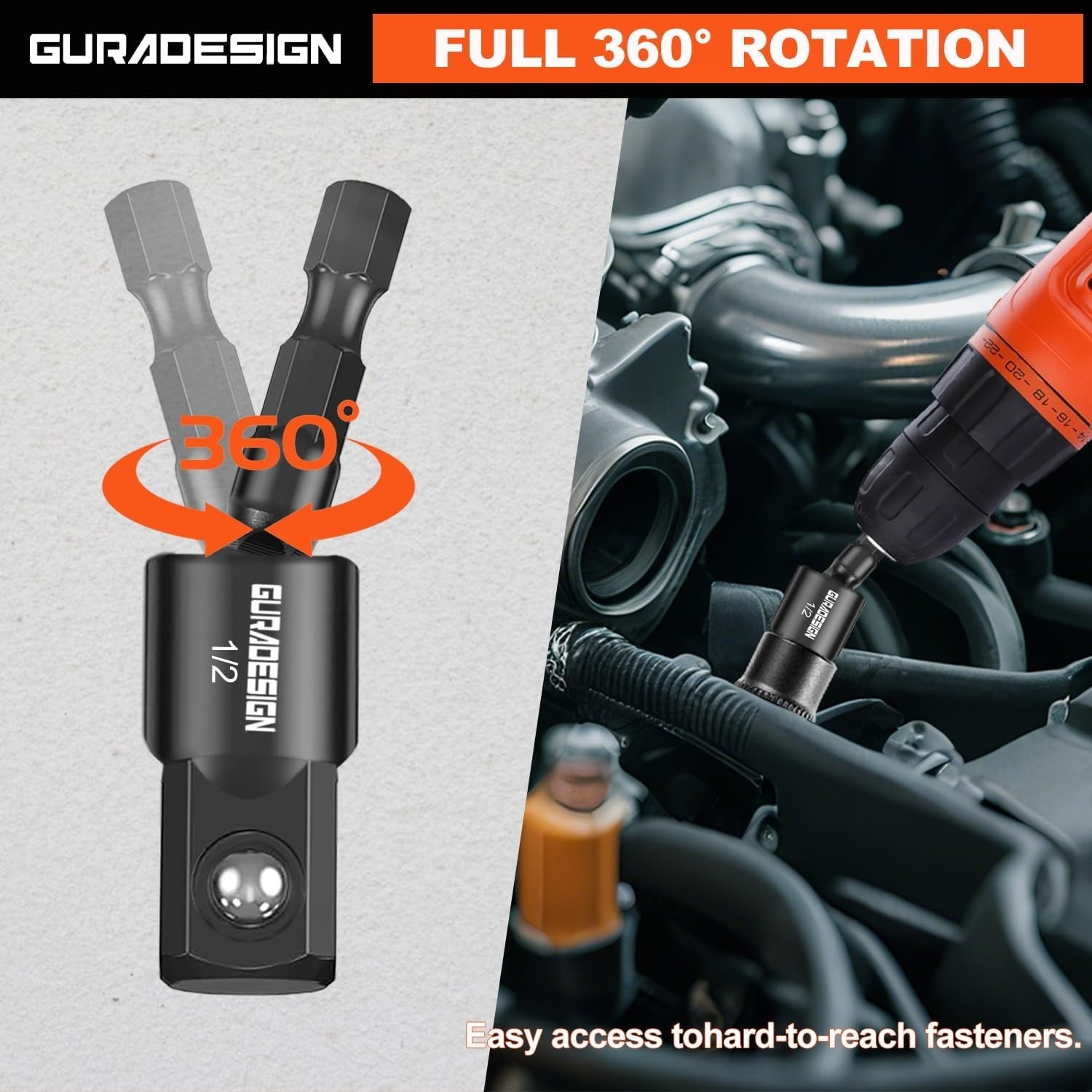 Professional 9-Piece Impact Driver Socket Set with Secure Spring-Loaded Design