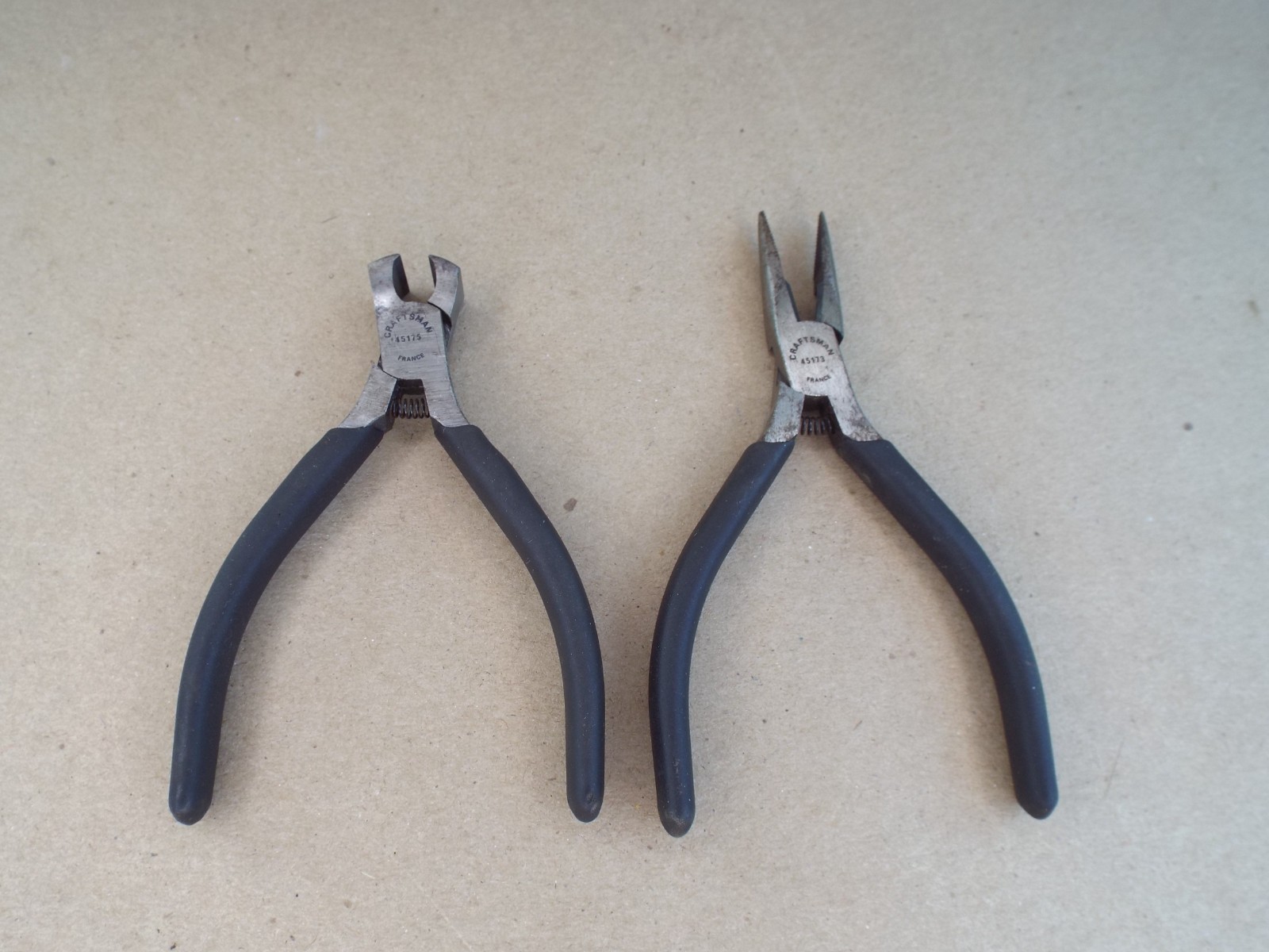 VTG Rare Craftsman Mini Nippers #45175 & Needle Nose Pliers #45173 France (Read)